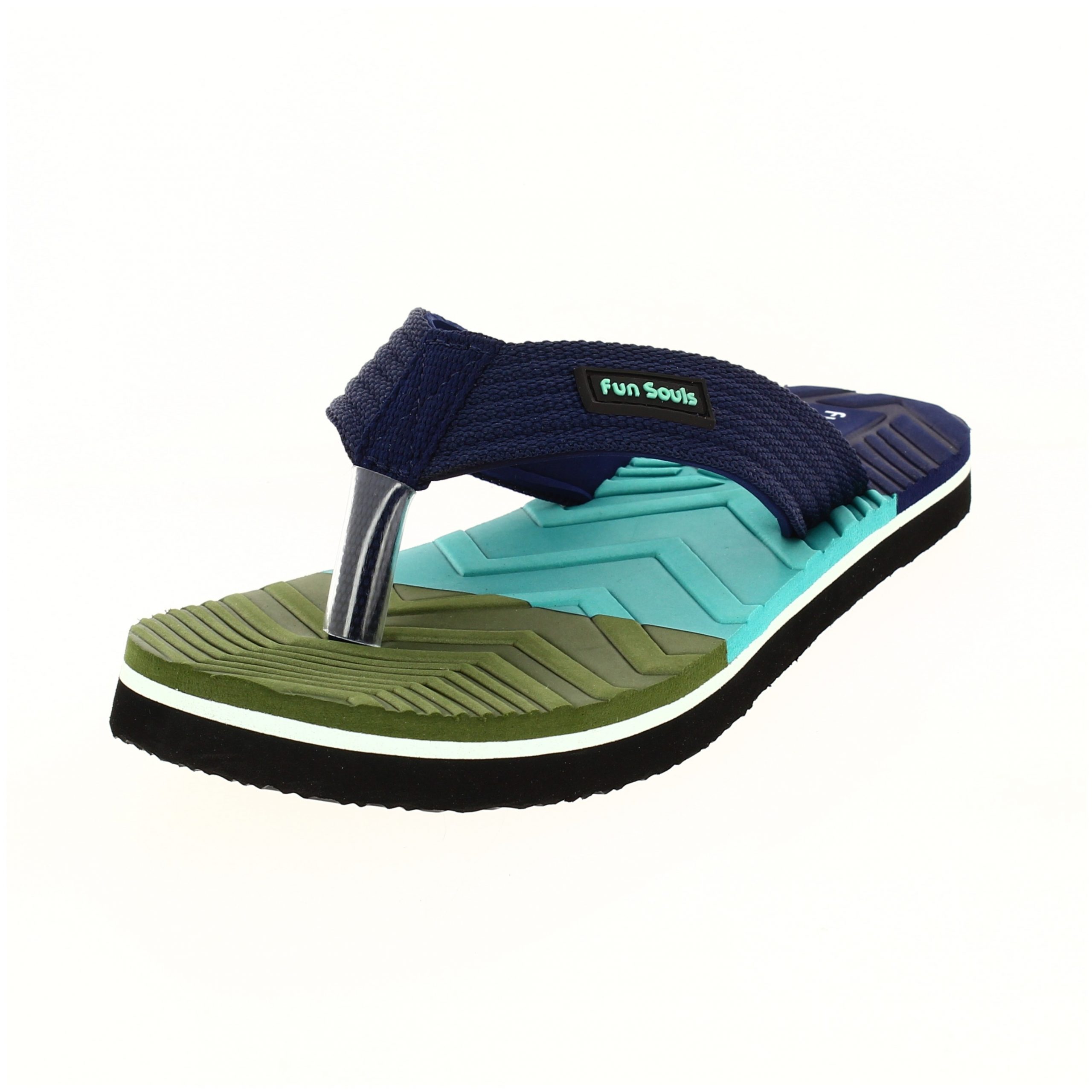 Fun Souls Boys Casual V-strap Slippers BLACK