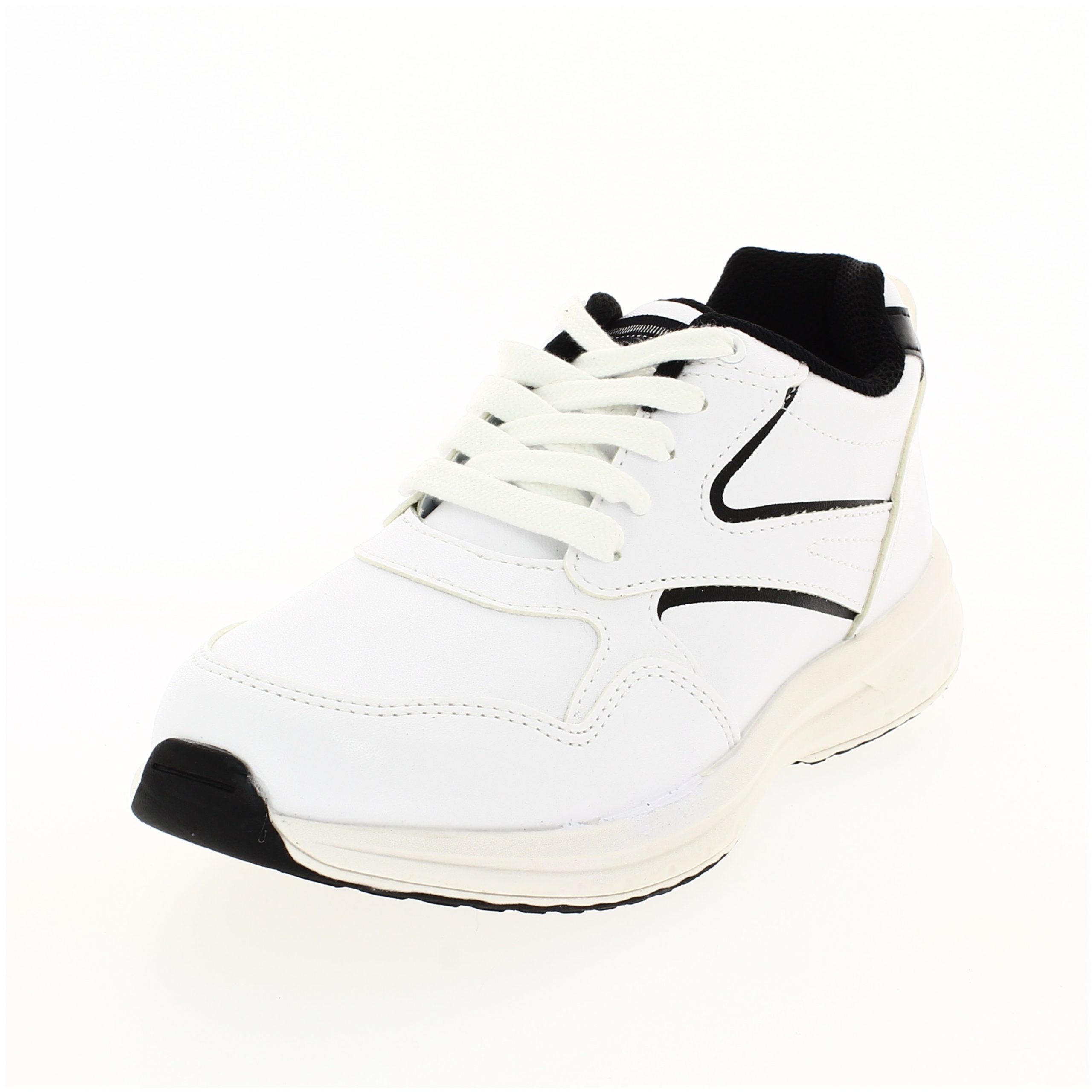 FUN SOULS BOYS CASUAL LASING SHOE WHITE