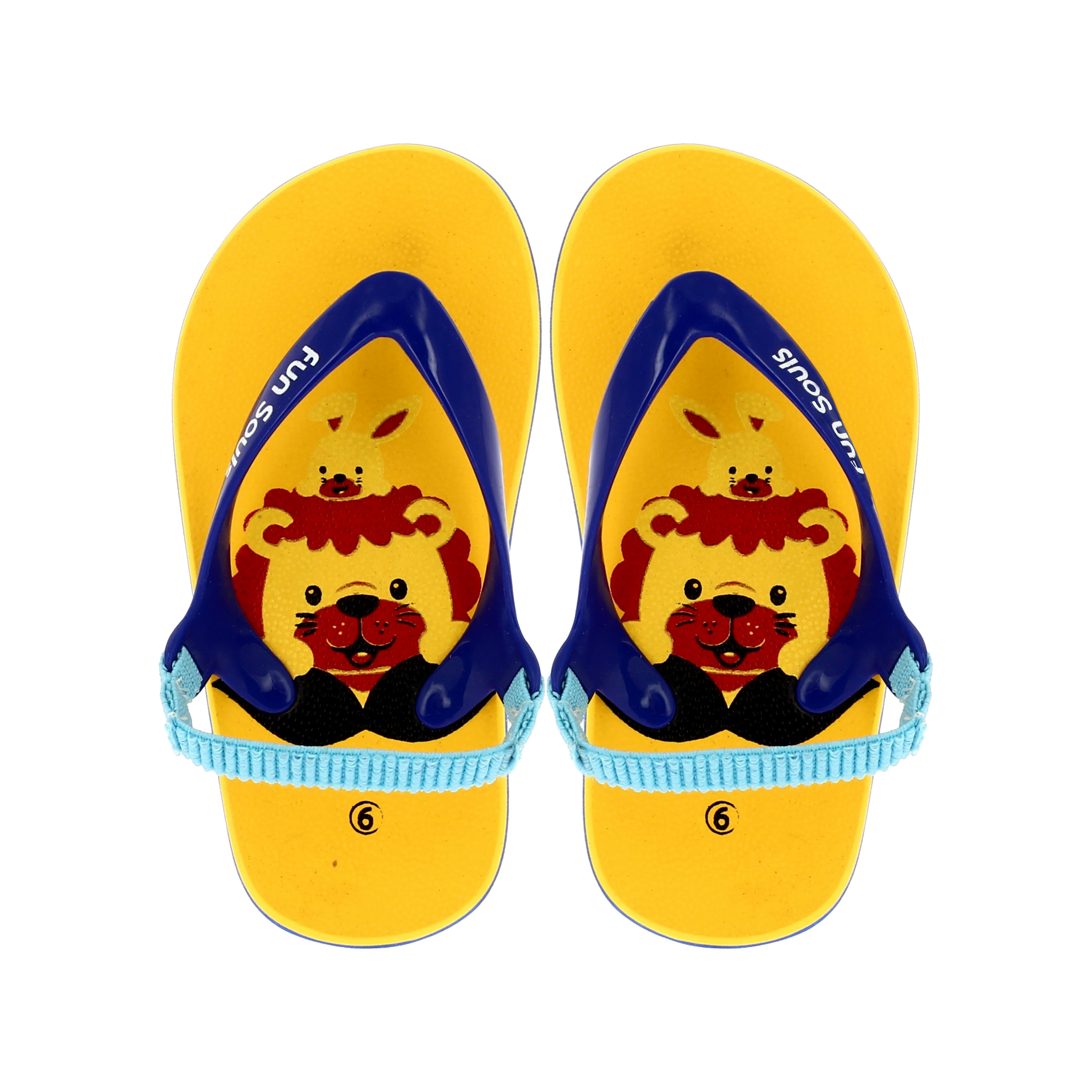 Fun Souls Unisex Casual FLATS  Flip Flops Yellow, Blue, Pink