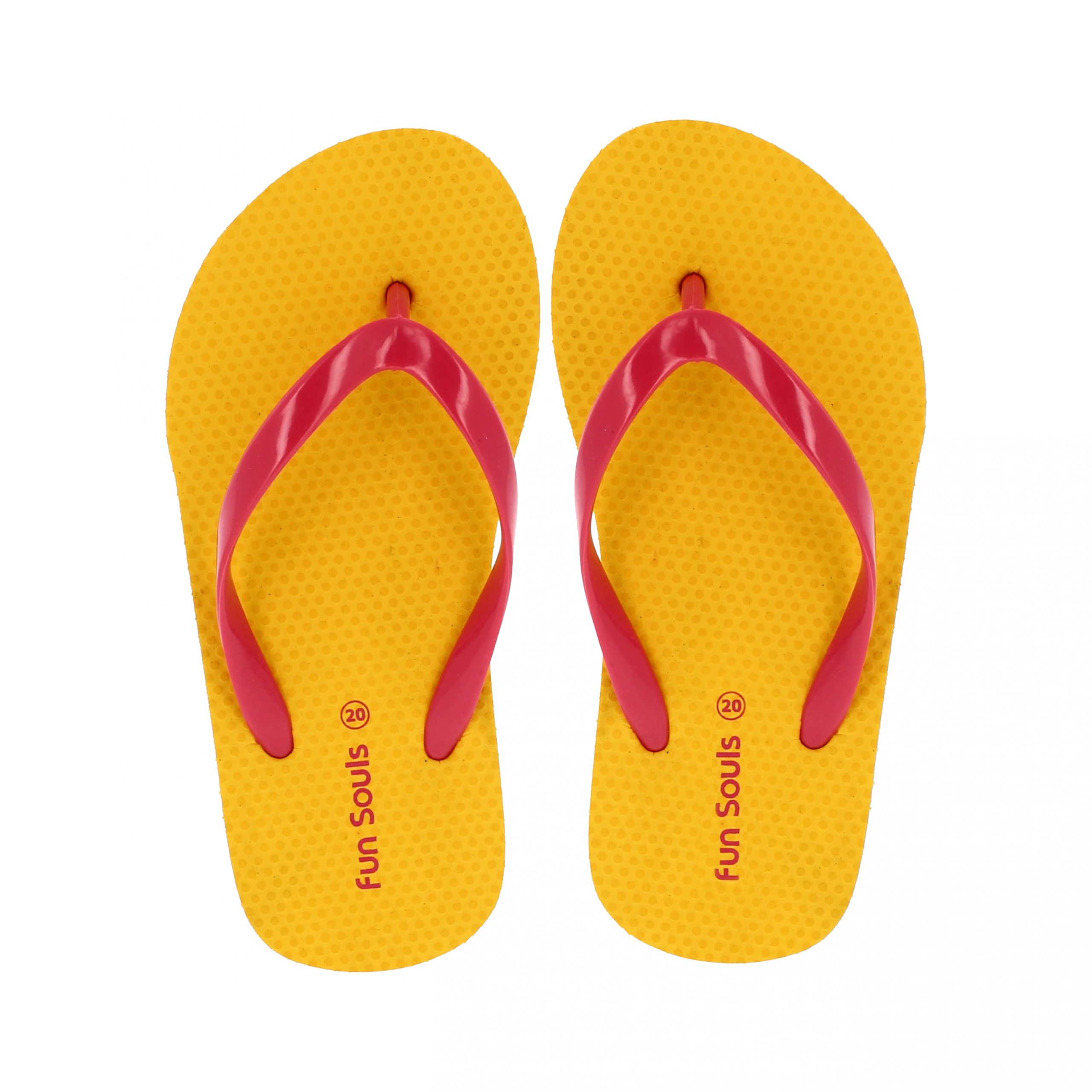 Fun Souls Unisex Casual FLATS  Flip Flops Orange, Purple, Yellow, Green, Pink