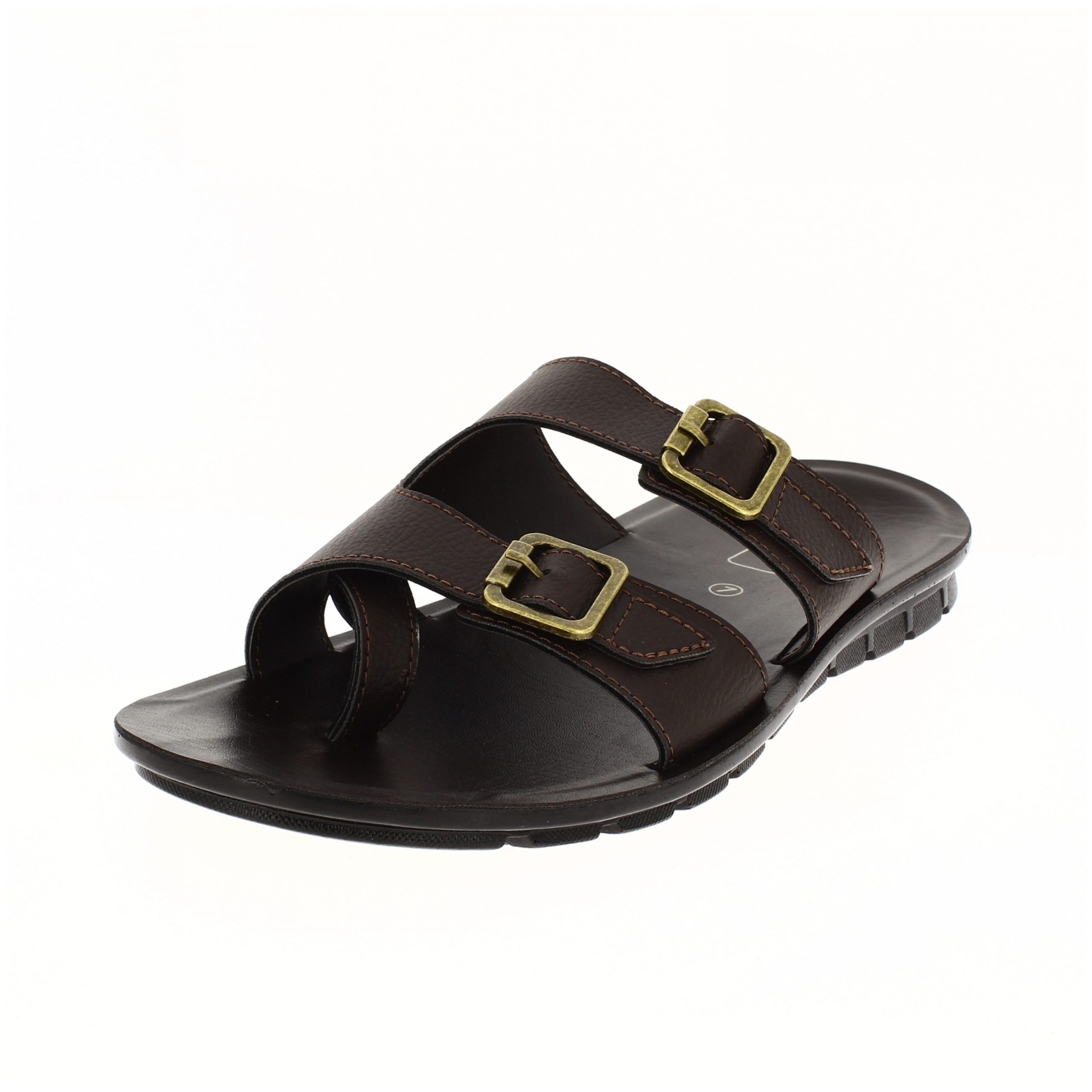 U Softo   Men Casual  Toe Ring Slippers DK BROWN