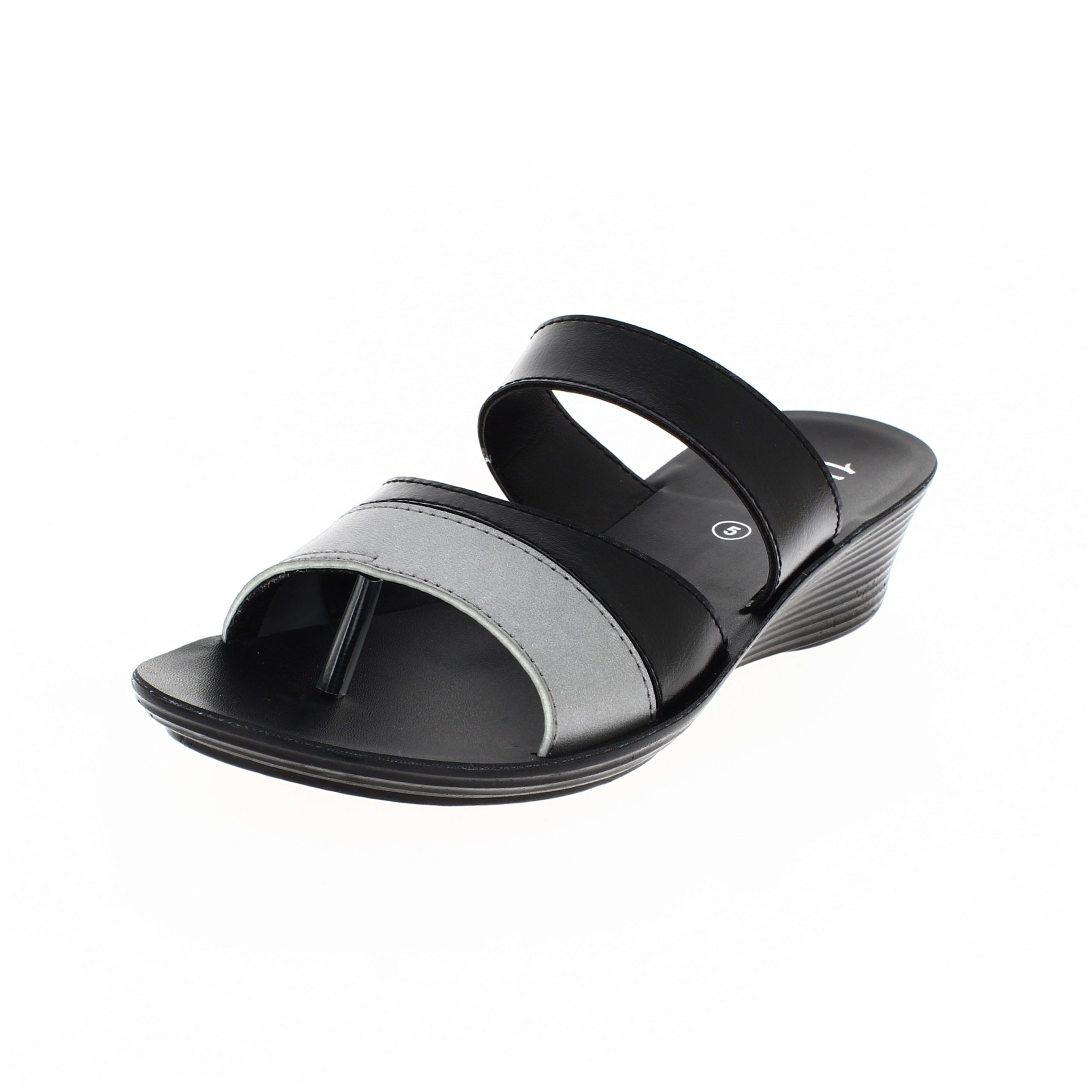 U Softo  Women Casual  Toe Ring Slippers BLACK