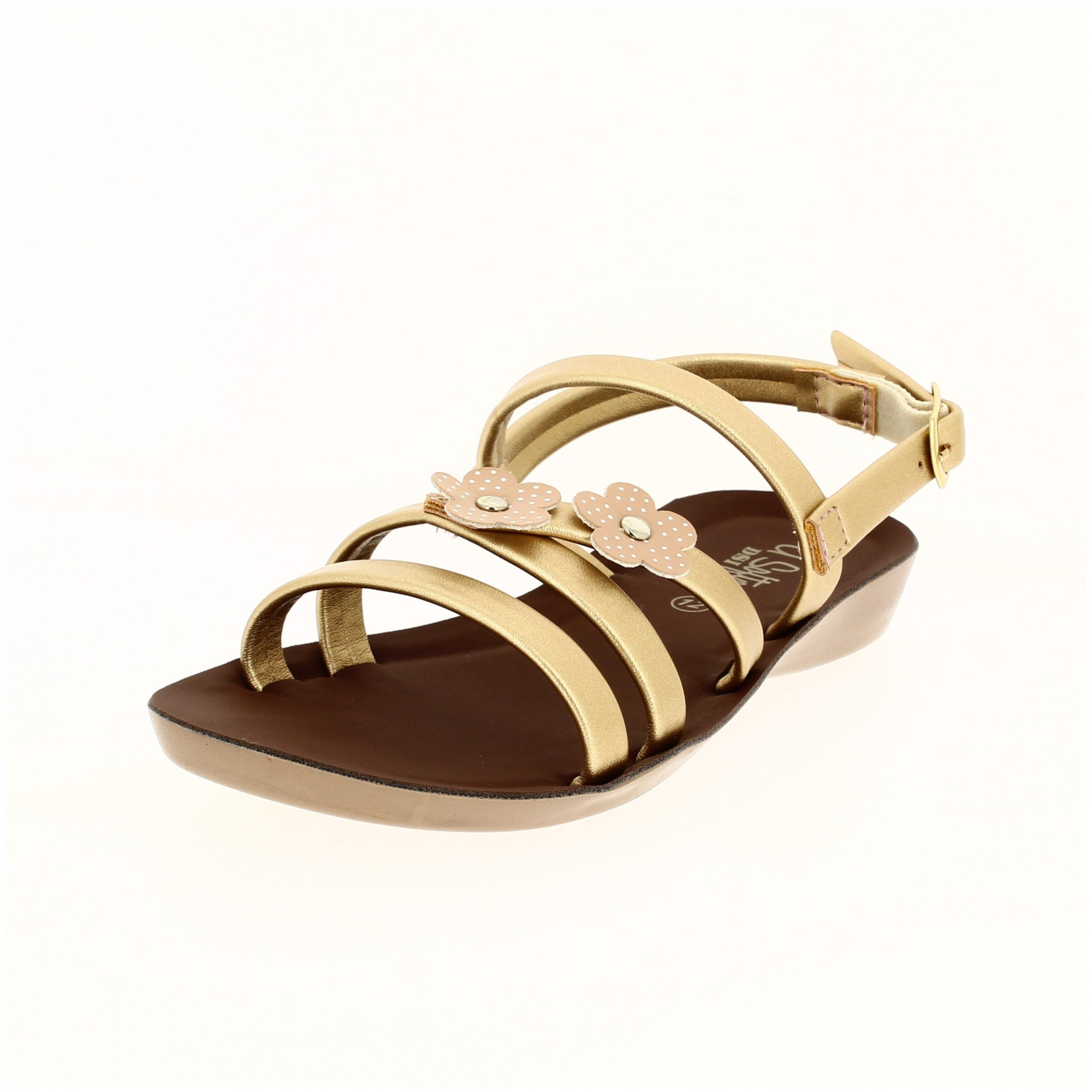 U Softo Girls Casual  Slip-on  Sandals GOLD