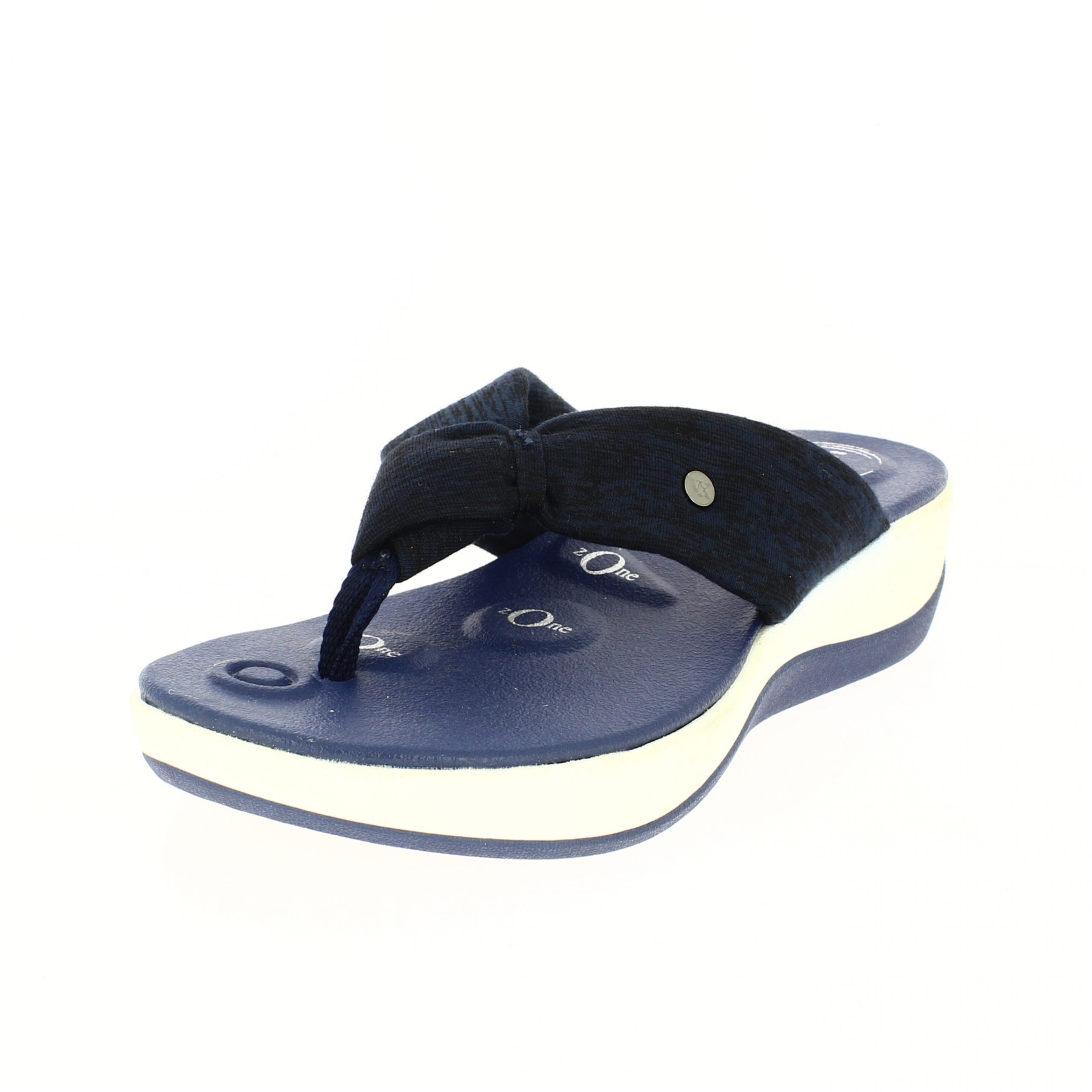 Von Wellx  Women Casual  T-strap Slippers NAVY BLUE