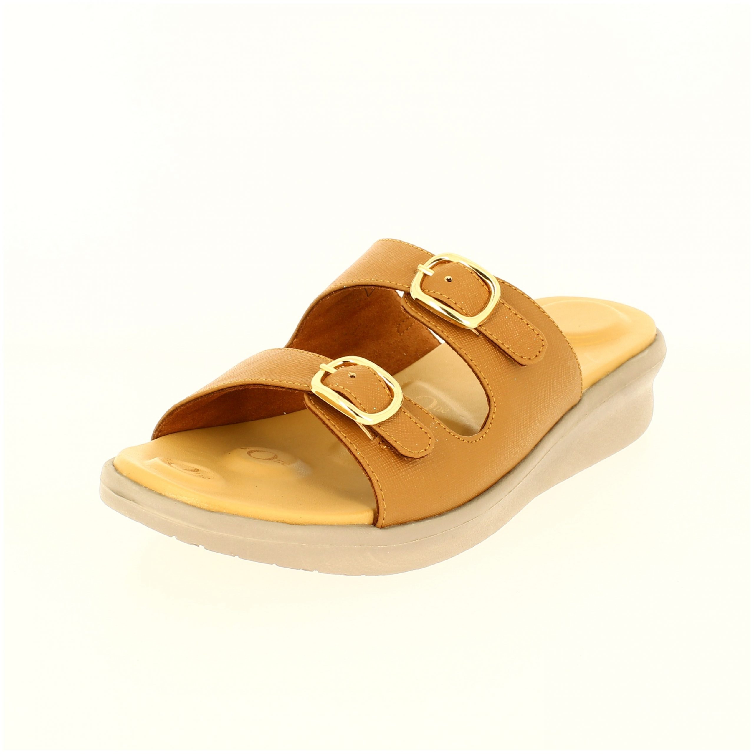 Von Wellx  Women Casual  T-strap Slippers TAN
