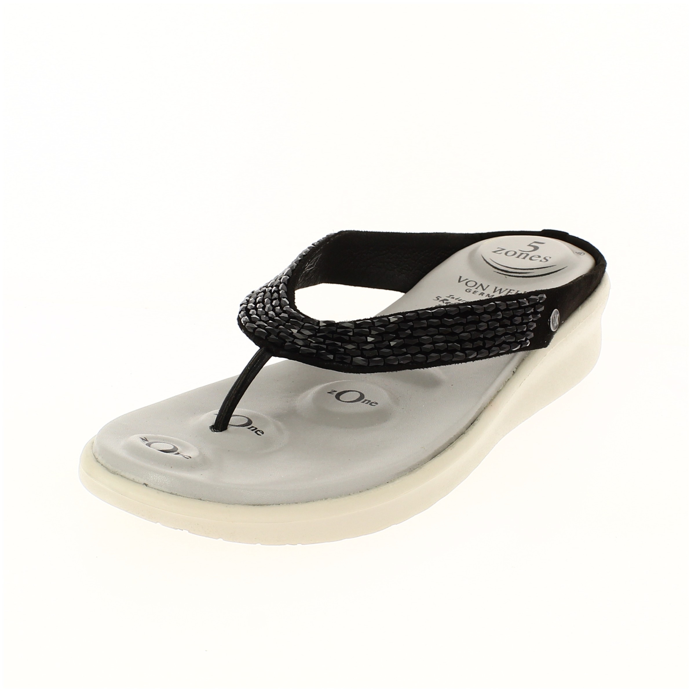 Von Wellx  Women Casual  T-strap Slippers Black