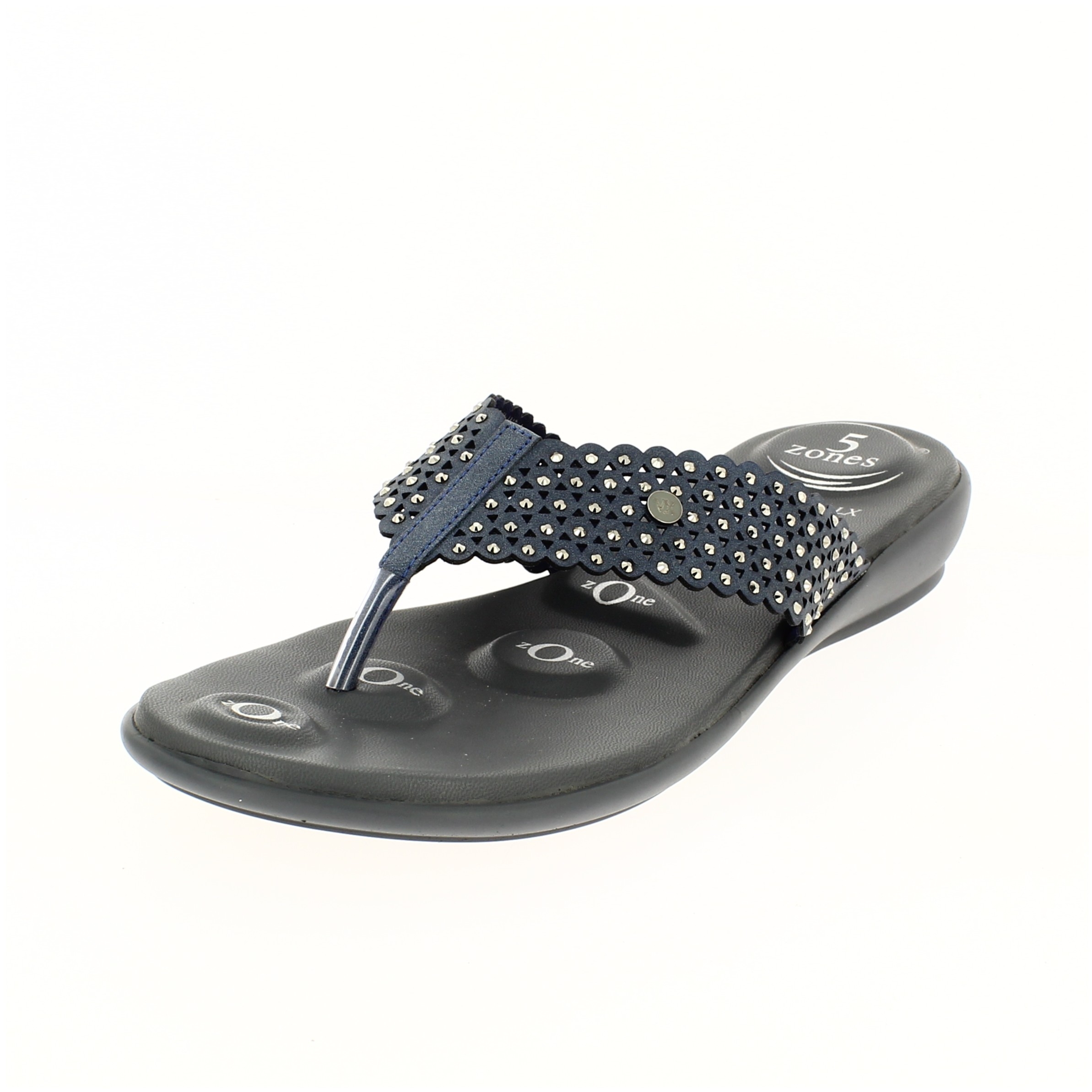 Von Wellx  Women Casual  T-strap  Slippers Blue