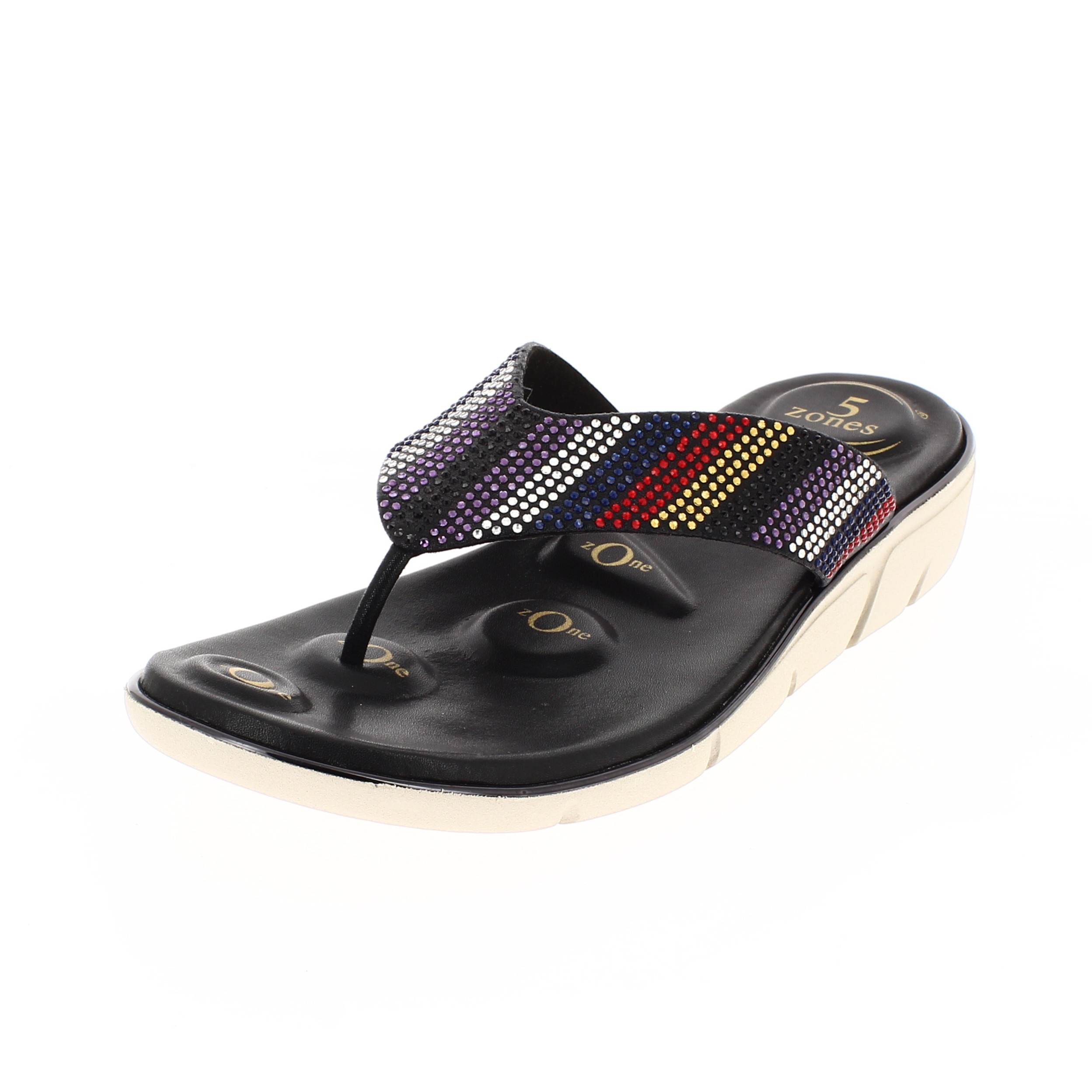 Von Wellx  Women Casual  T-strap Slippers Black