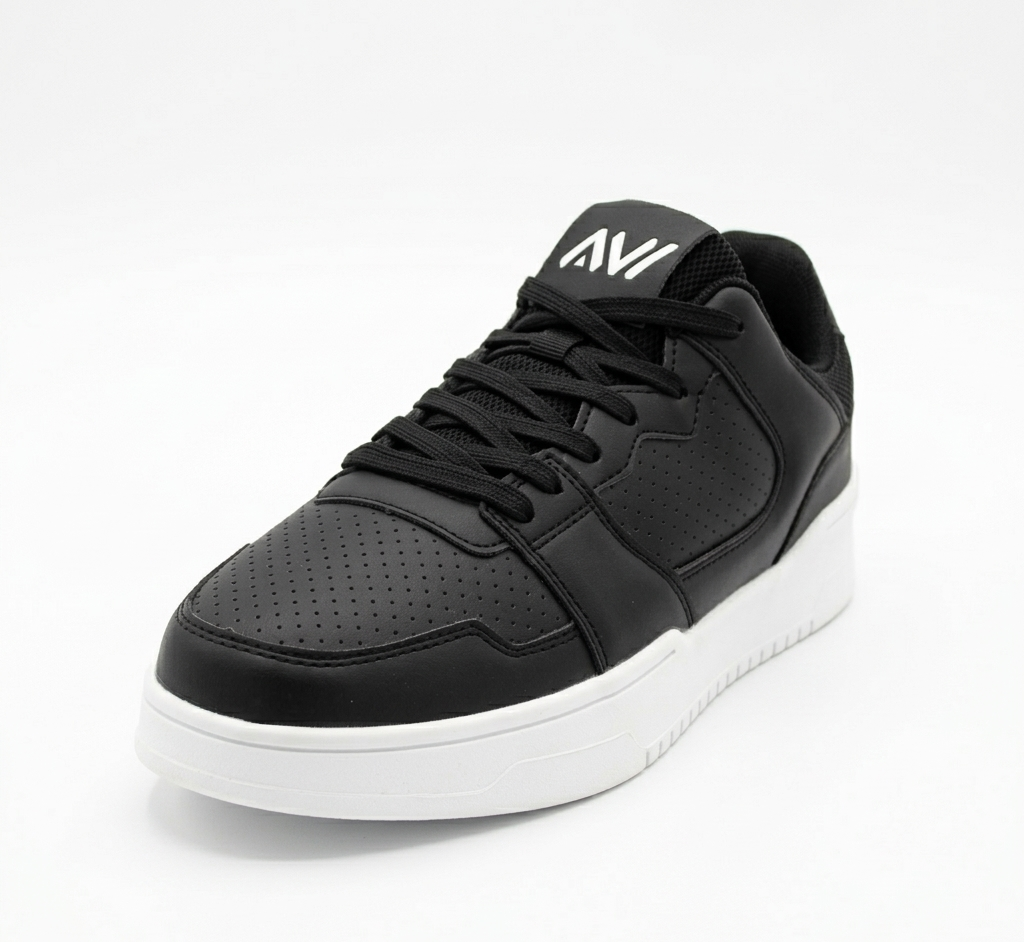 AVI Unisex Casual Lacing Shoes Black