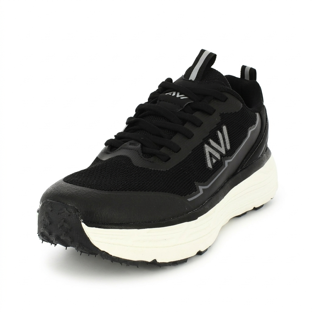 AVI Men Running Lacing Shoes Black