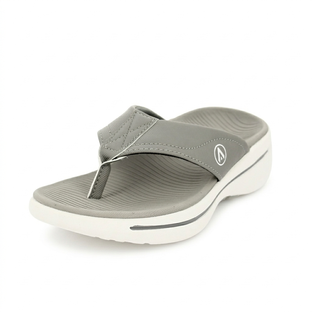 AVI Women Casual V-Strap Slippers Gray