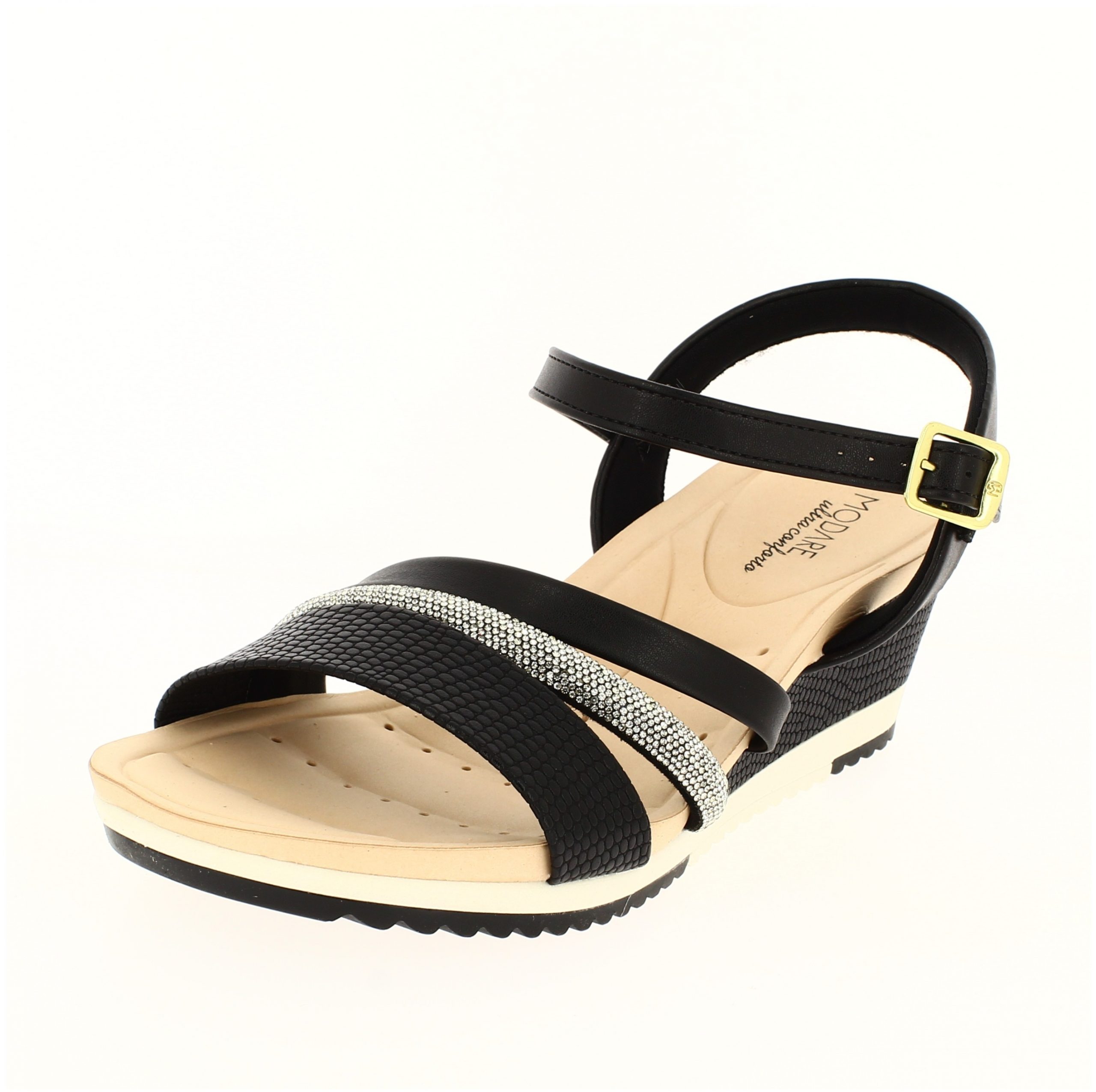 MODARE Women Casual Slip-on Heels BLACK