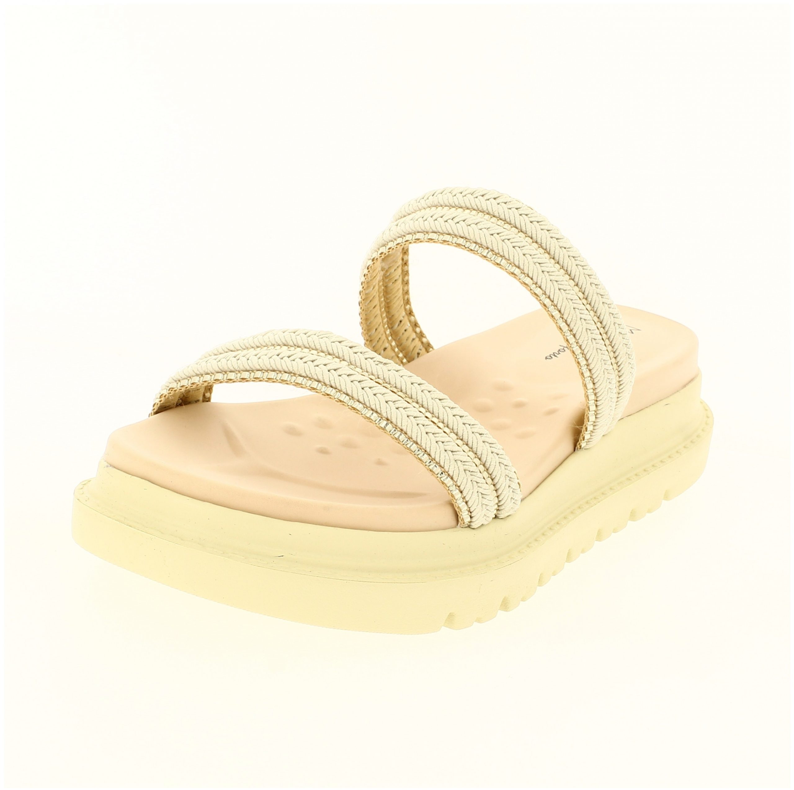 MODARE Women Casual Slip-on Slippers CREAM / GOLD
