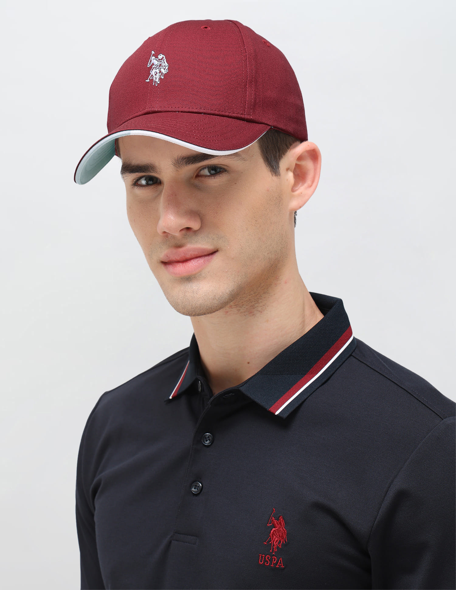 US POLO Men Casual Cap Maroon