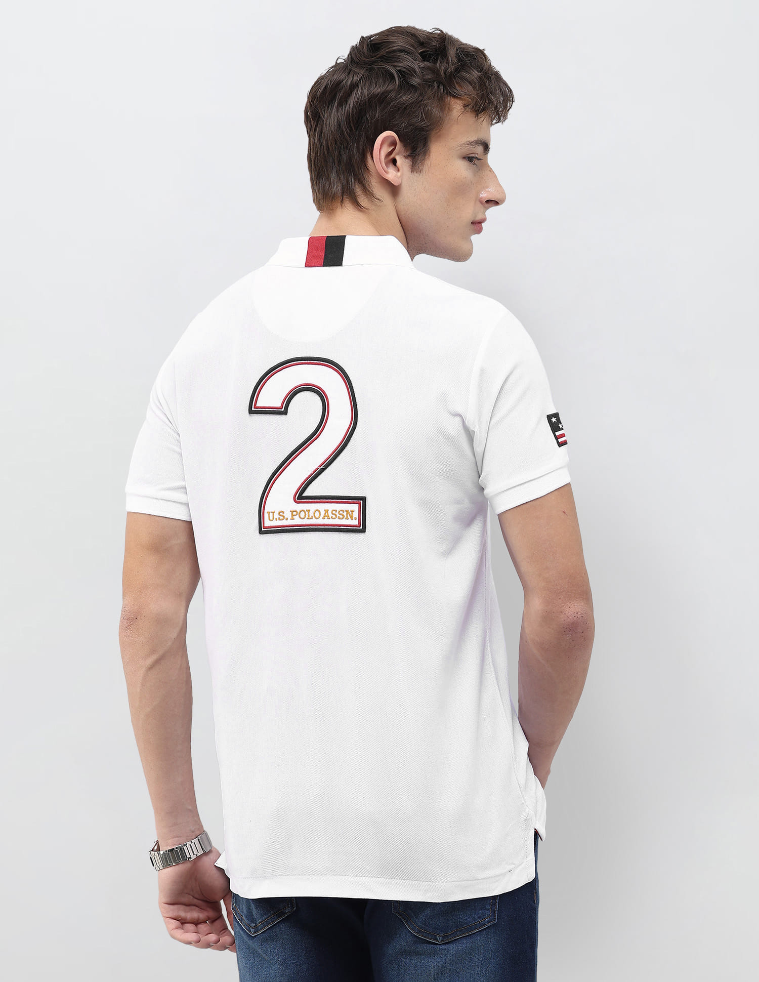 US POLO Men Casual Half Sleeve T-Shirt White