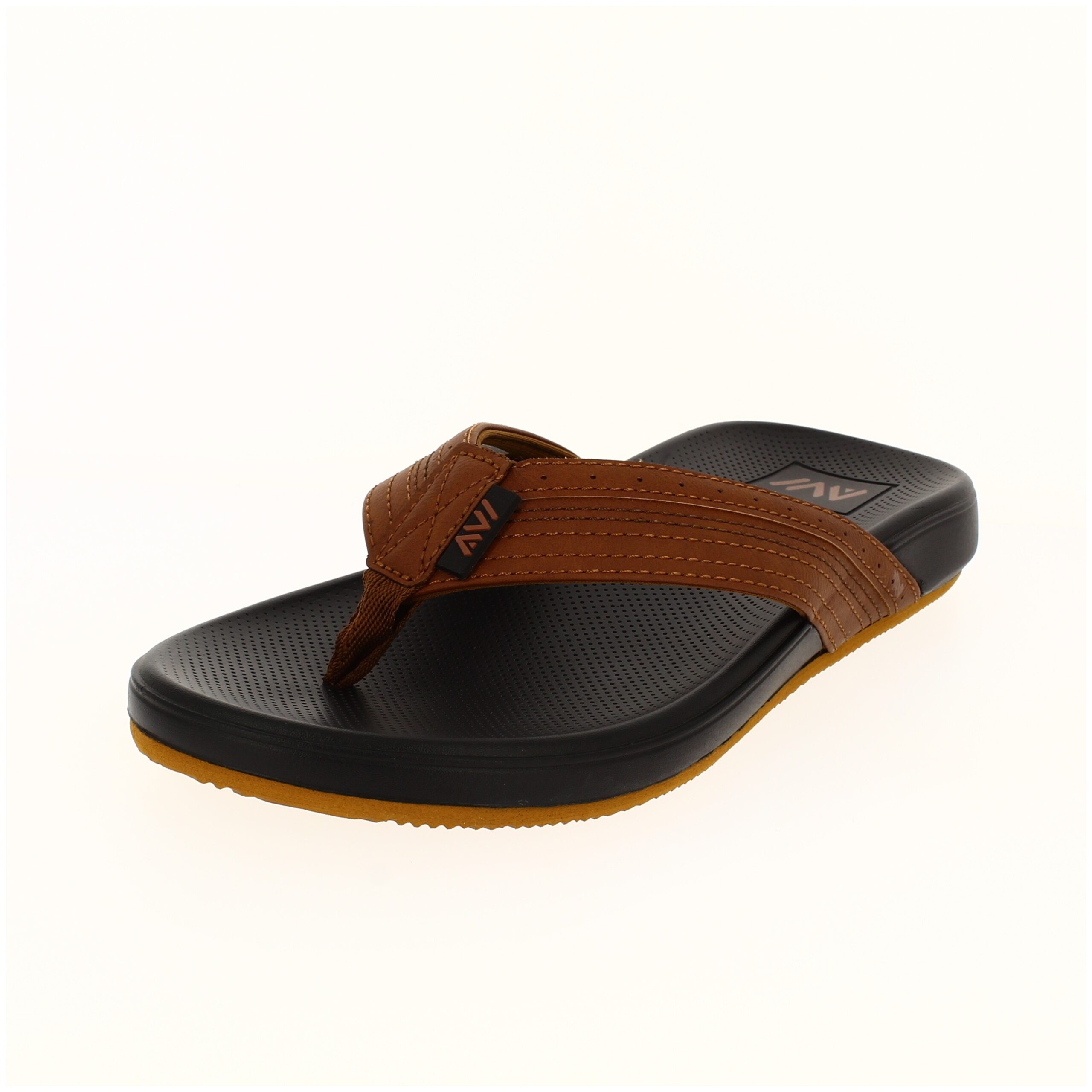 AVI Men Casual Two Strap Slipper Brown