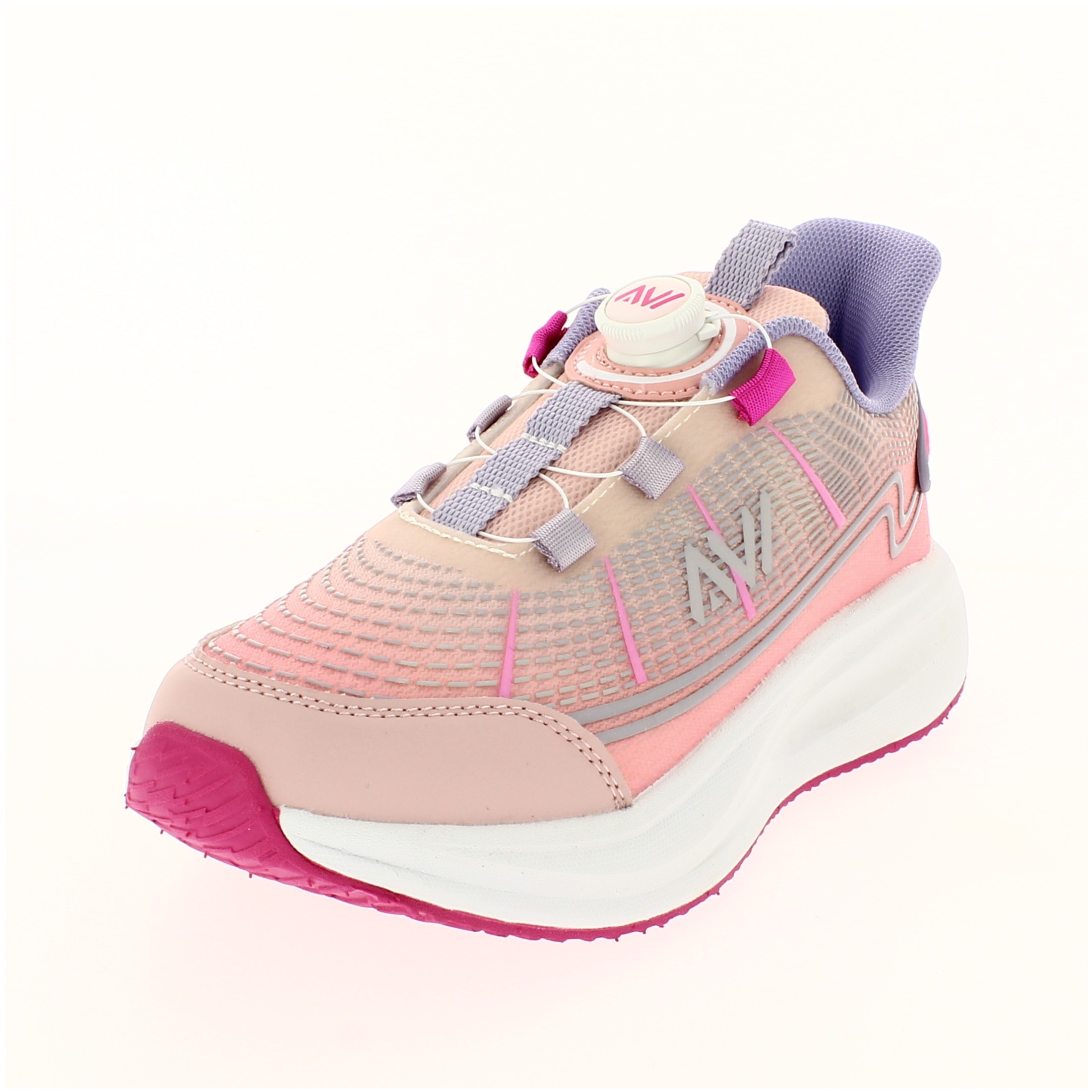 AVI Kids Unisex Running Lacing Shoe Pink