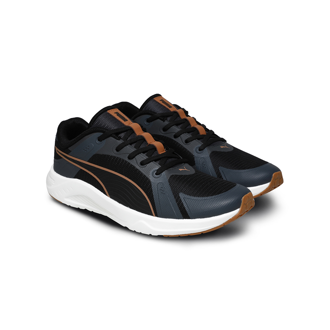PUMA Unisex Running Shoes Black-Caramel