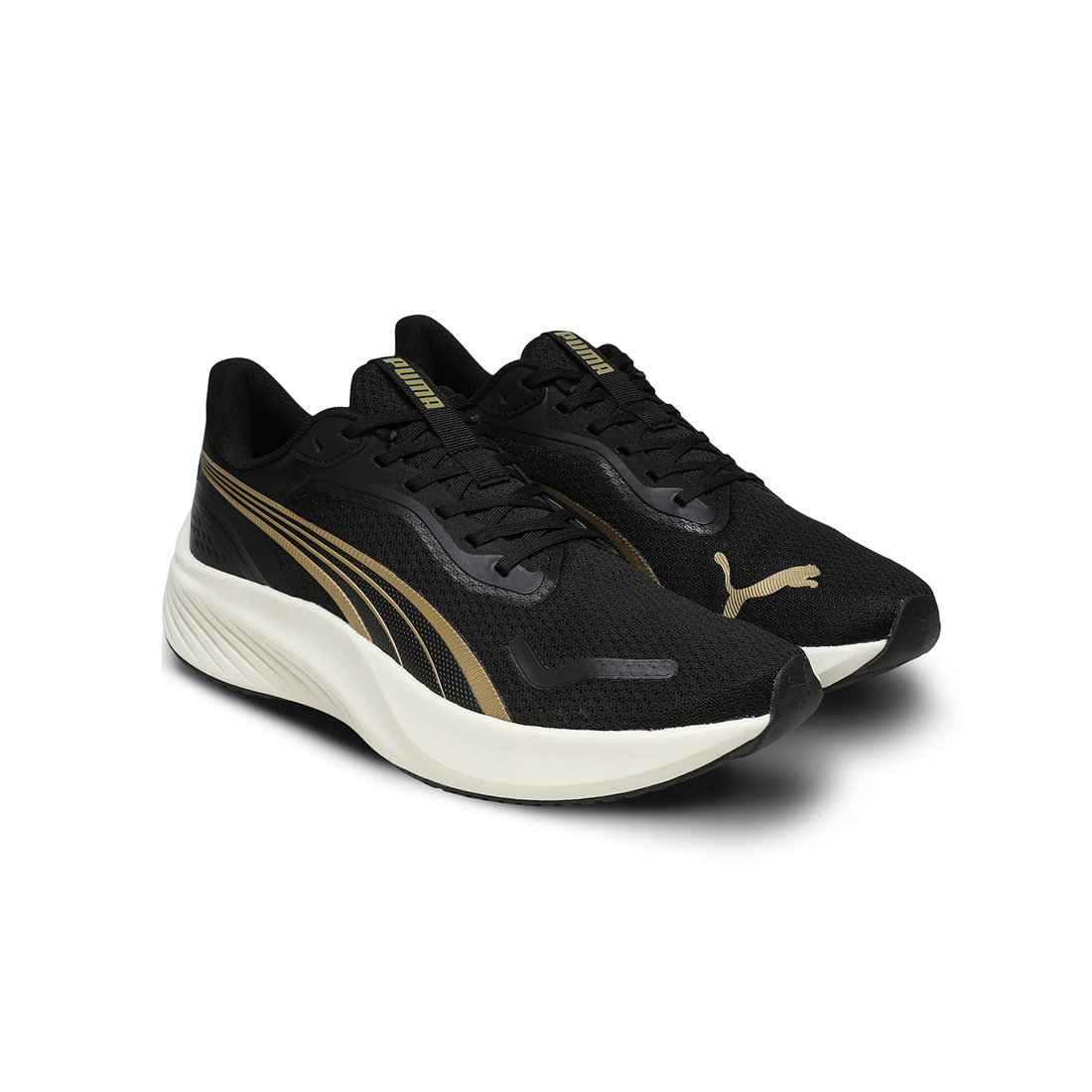 PUMA Unisex Running Shoes Gold-Black