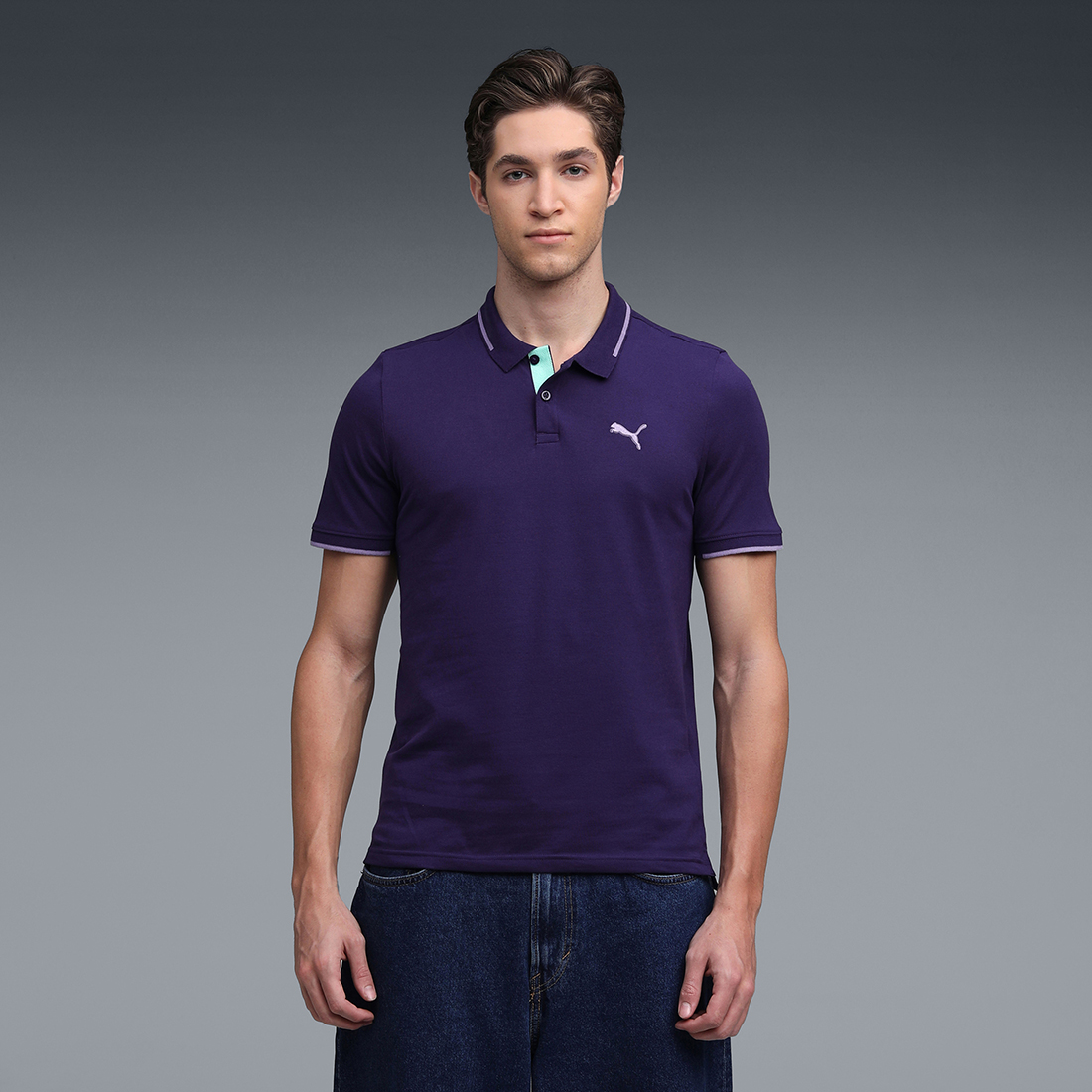 PUMA Men Casual Polo Deep Plum