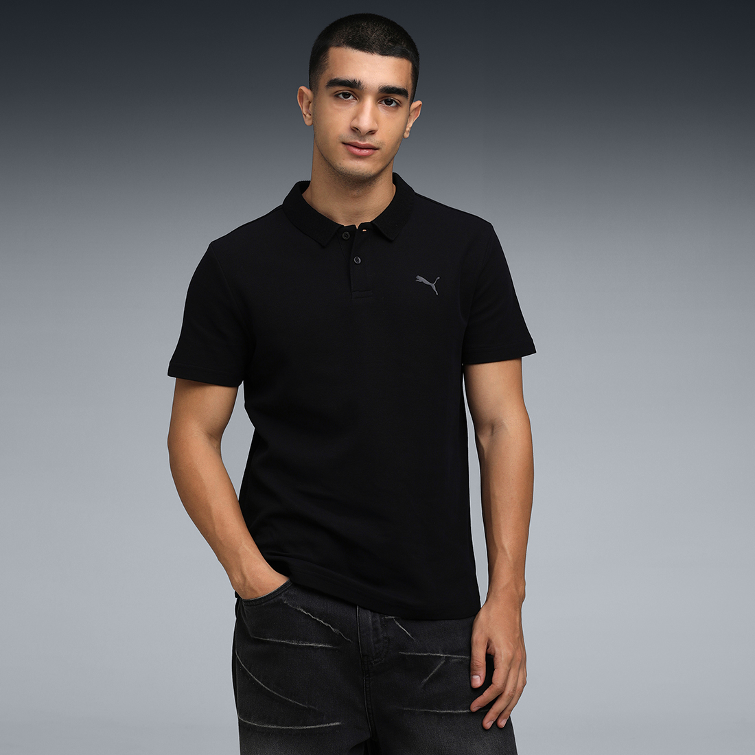PUMA Men Casual Polo Black