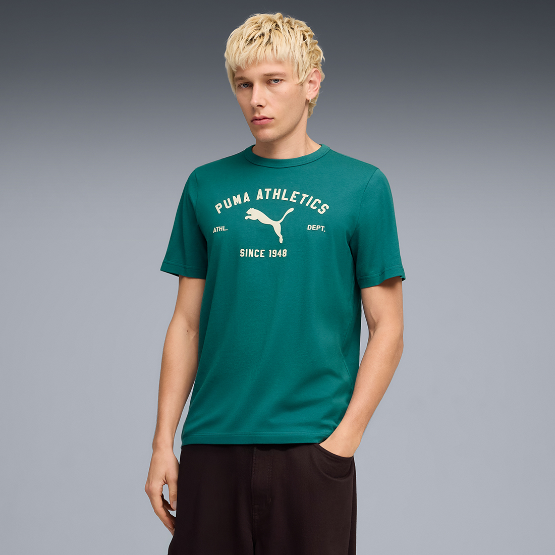 PUMA Men Casual T Shirts Green