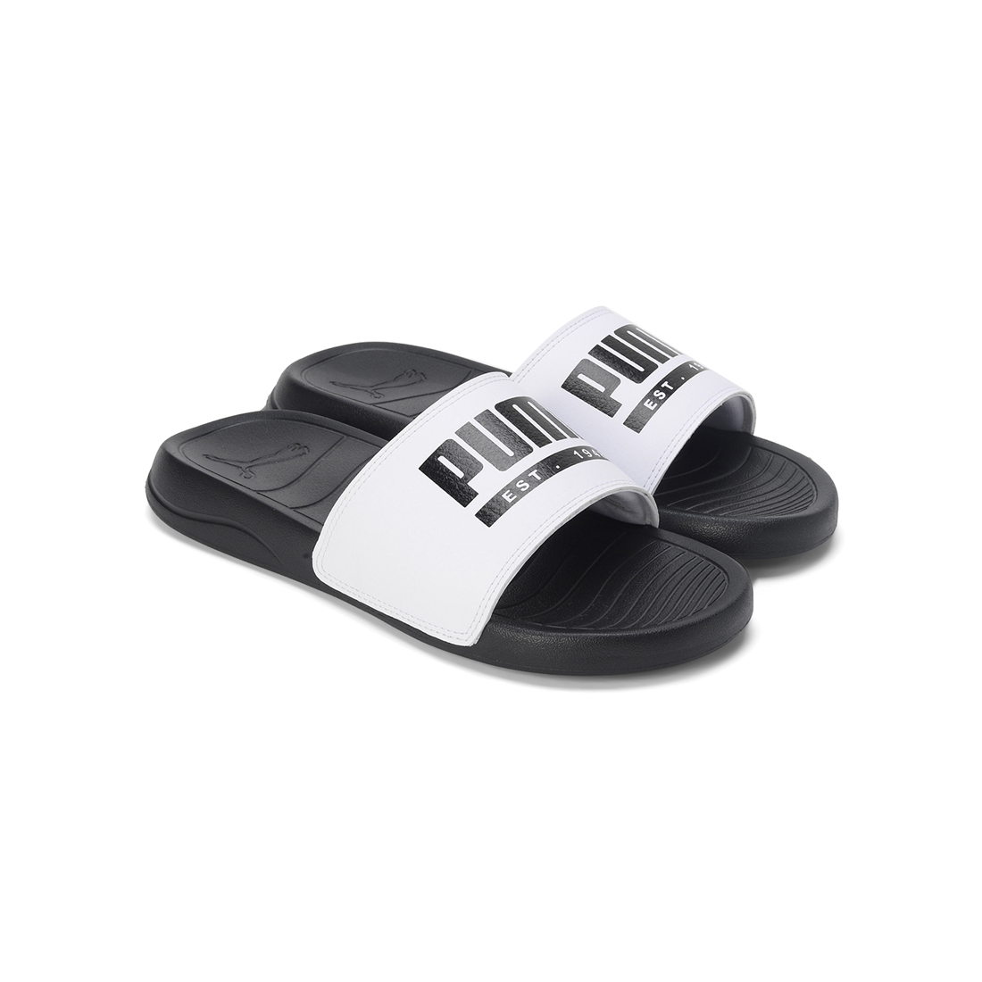 PUMA Unisex Casual Slide Black-White