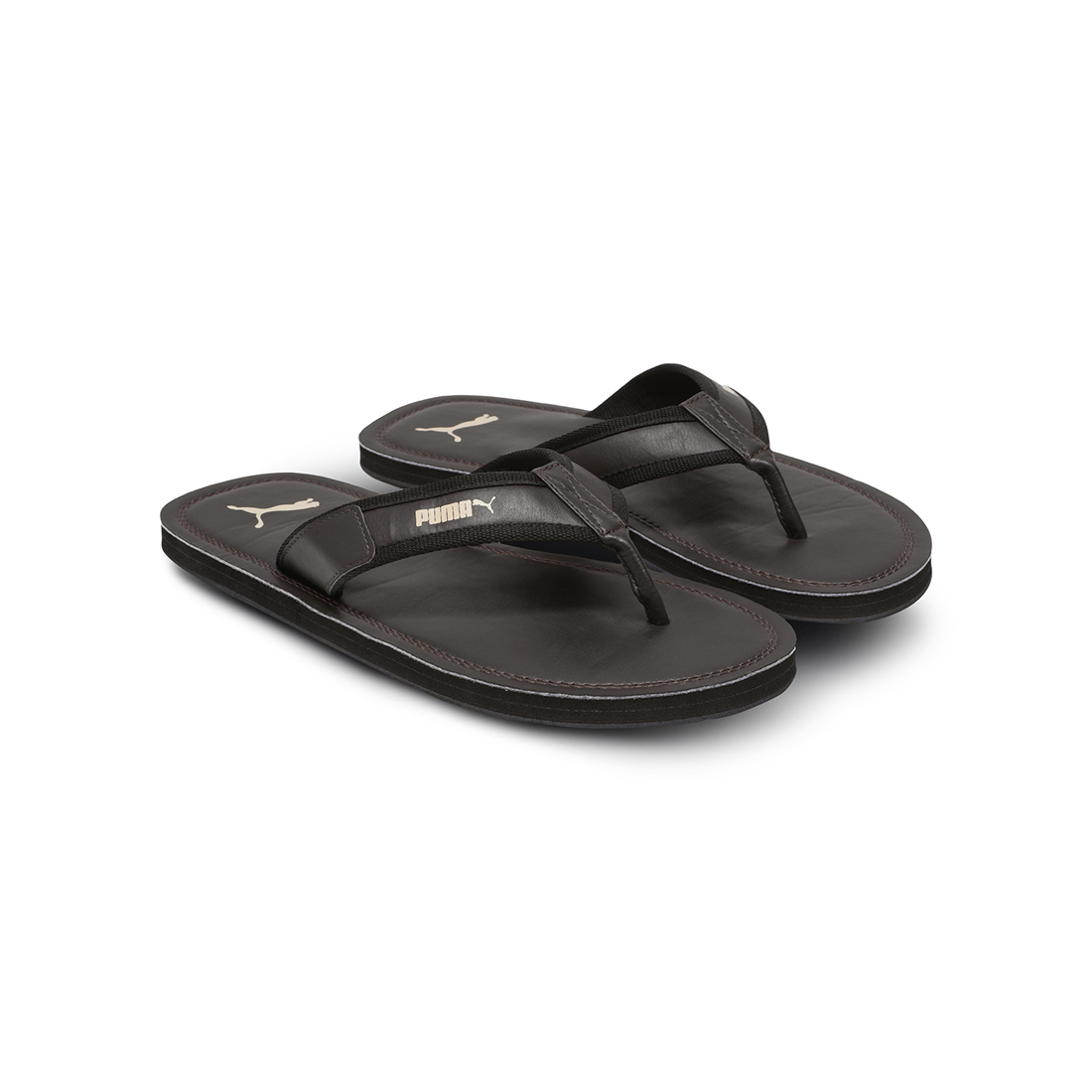 PUMA Men Casual Slippers Chocolate Brown-Pebble