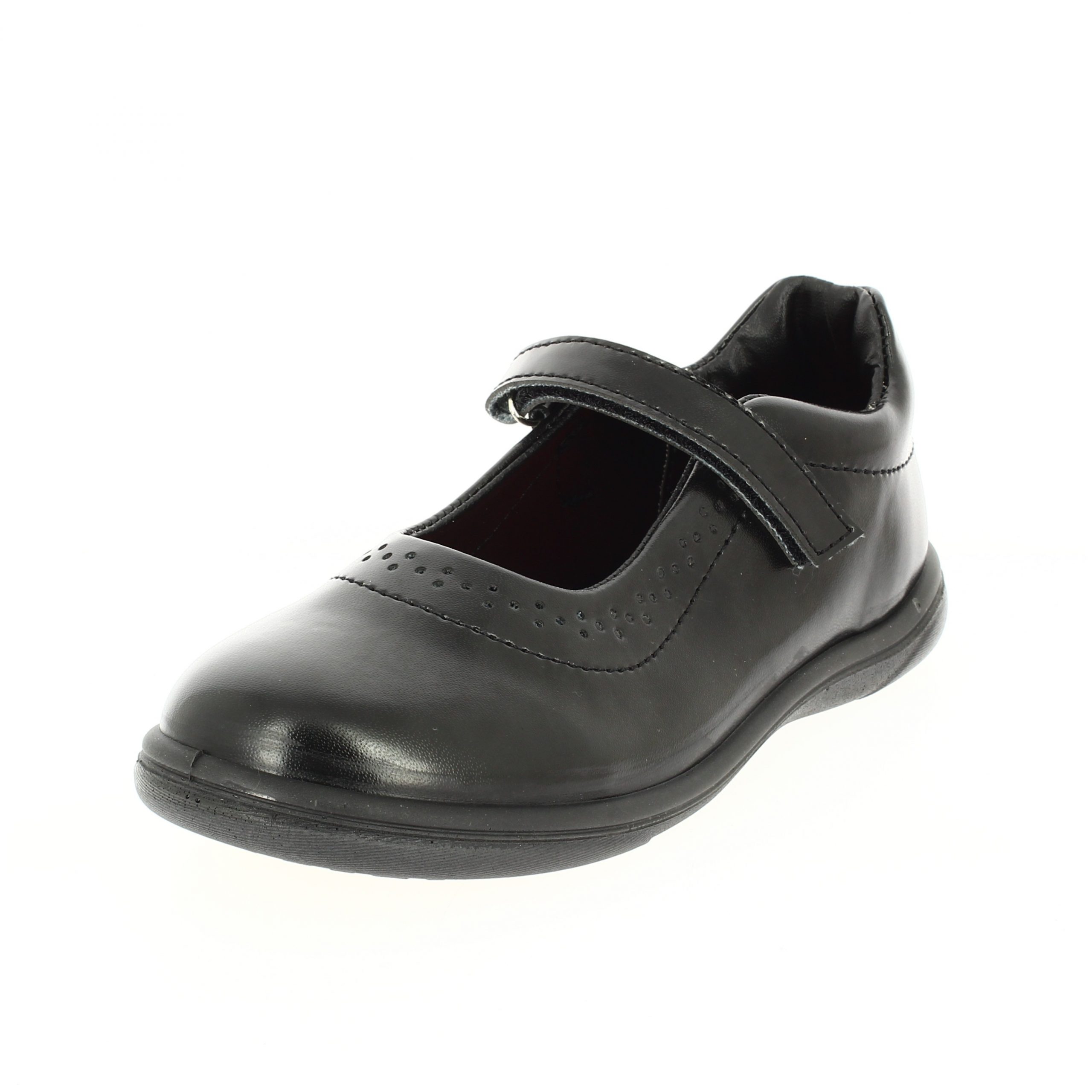 DSI SUPERSPORT Girls School Shoes Single Velcro Black Ages of 08-10 years