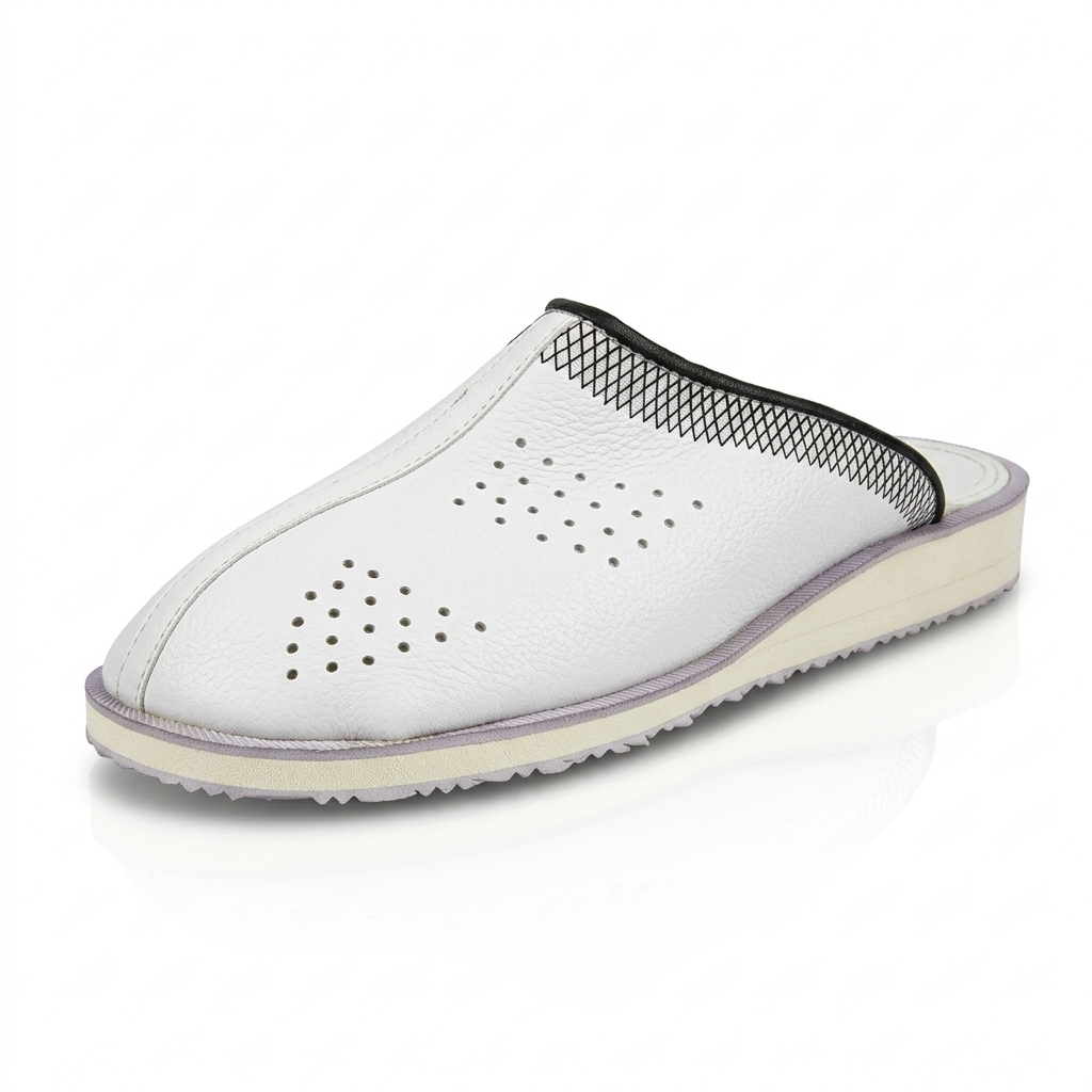 Care Plus Unisex Industrial HALF Shoes WHITE