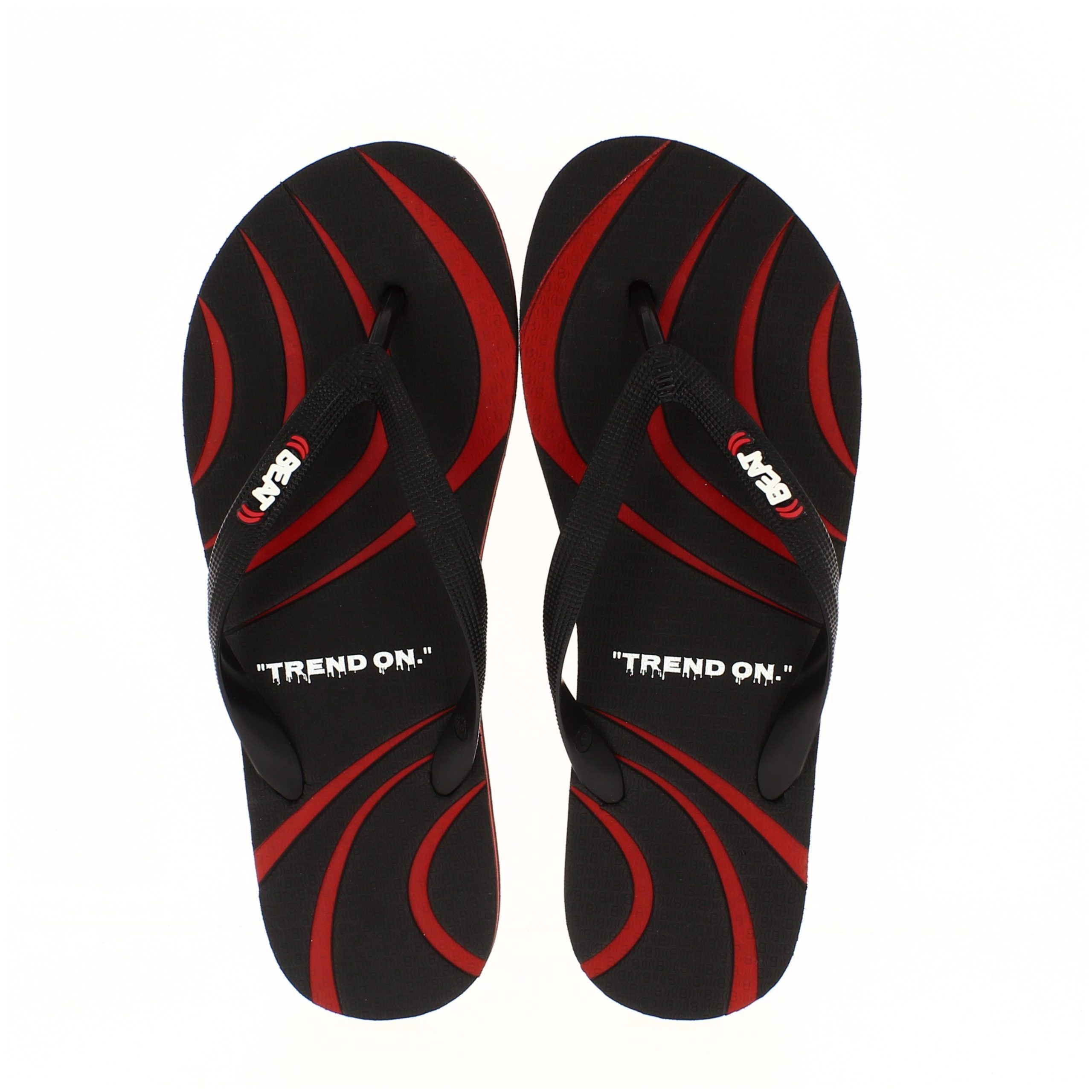 BEAT Men Casual FLATS Flip Flops White, Red, Yellow/Black, Red/Black, White/Black