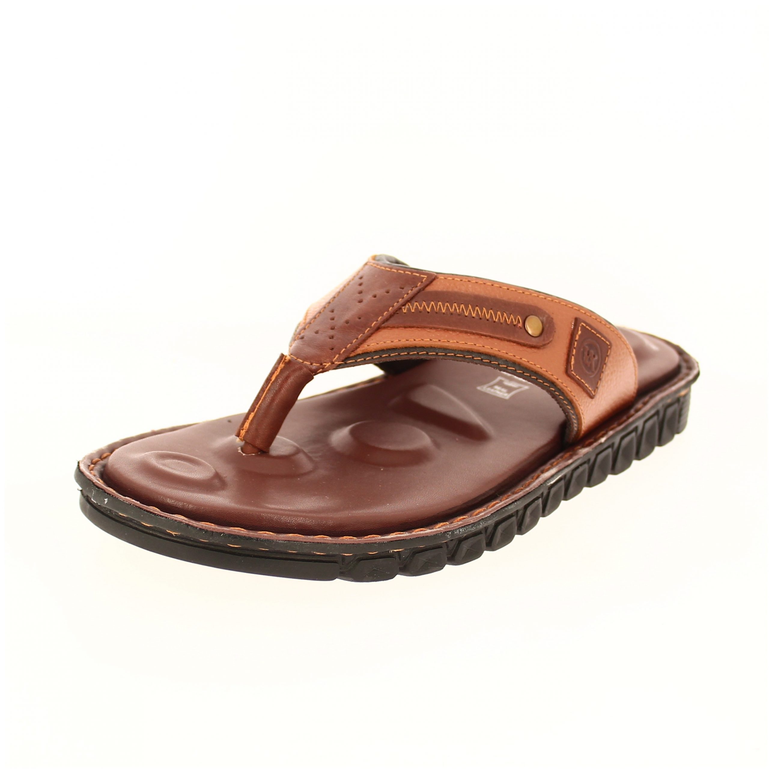 Von Wellx Men Casual T-strap Sandals Tan