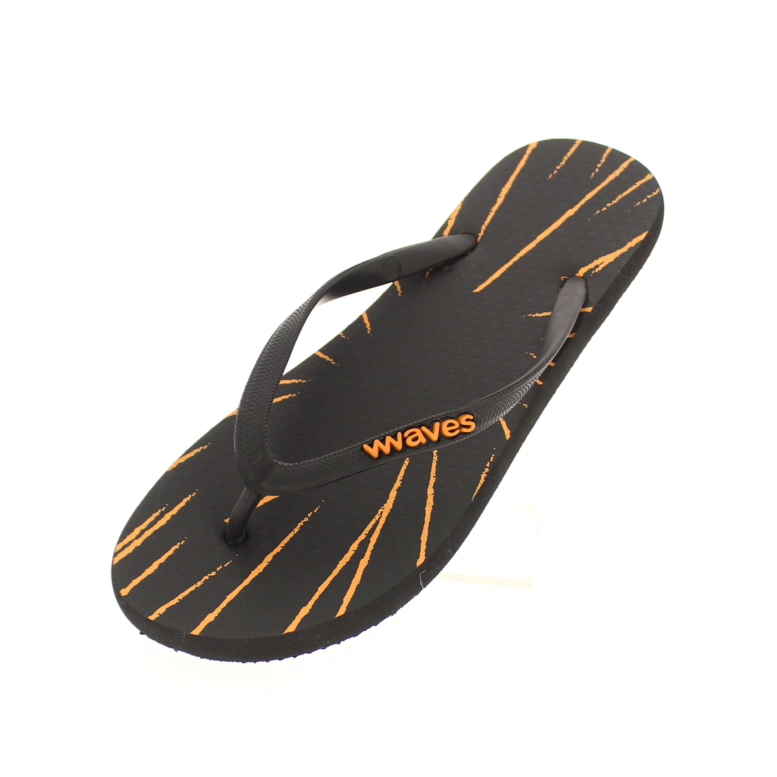 Waves Women Casual Flats Slipper Black Orange