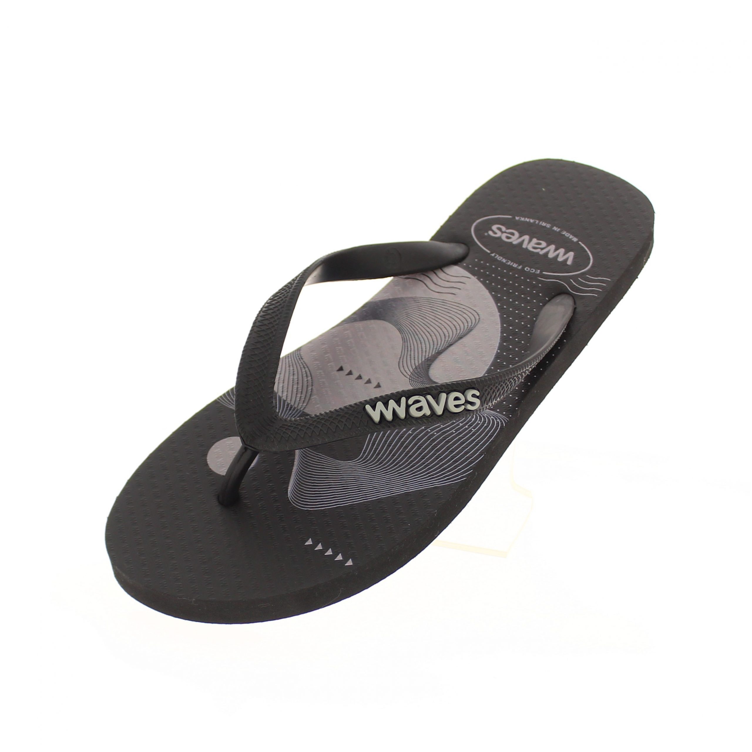 Waves Men Casual Flats Slipper Black