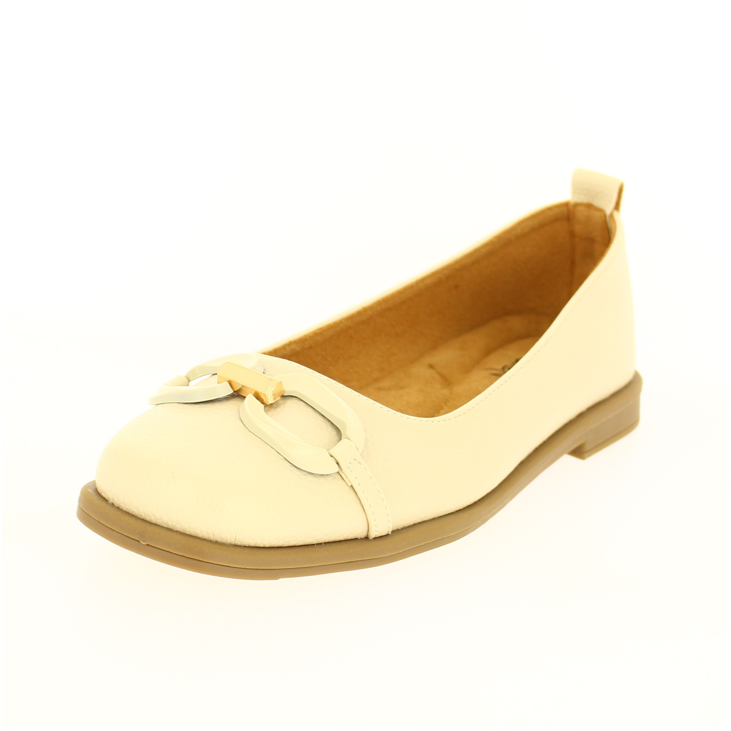 JESSICA Women Formal Ballerina Flats Shoes Beige