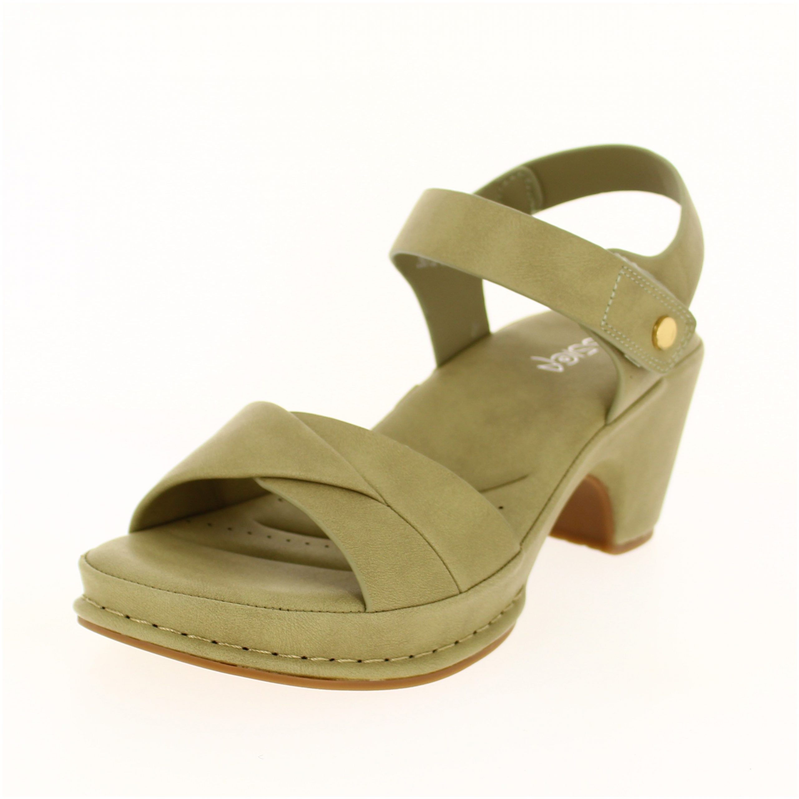 JESSICA Women Casual Slip-On Heels Olive