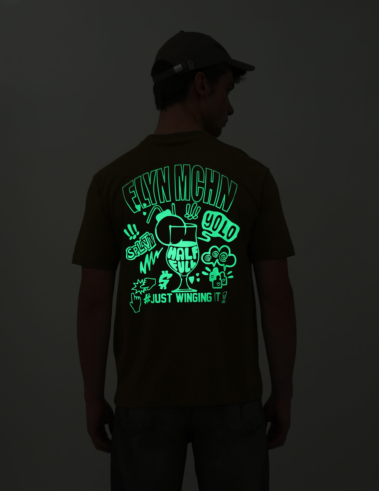 Flying Machine Men Casual Tshirt Crew Gid Tee Brown