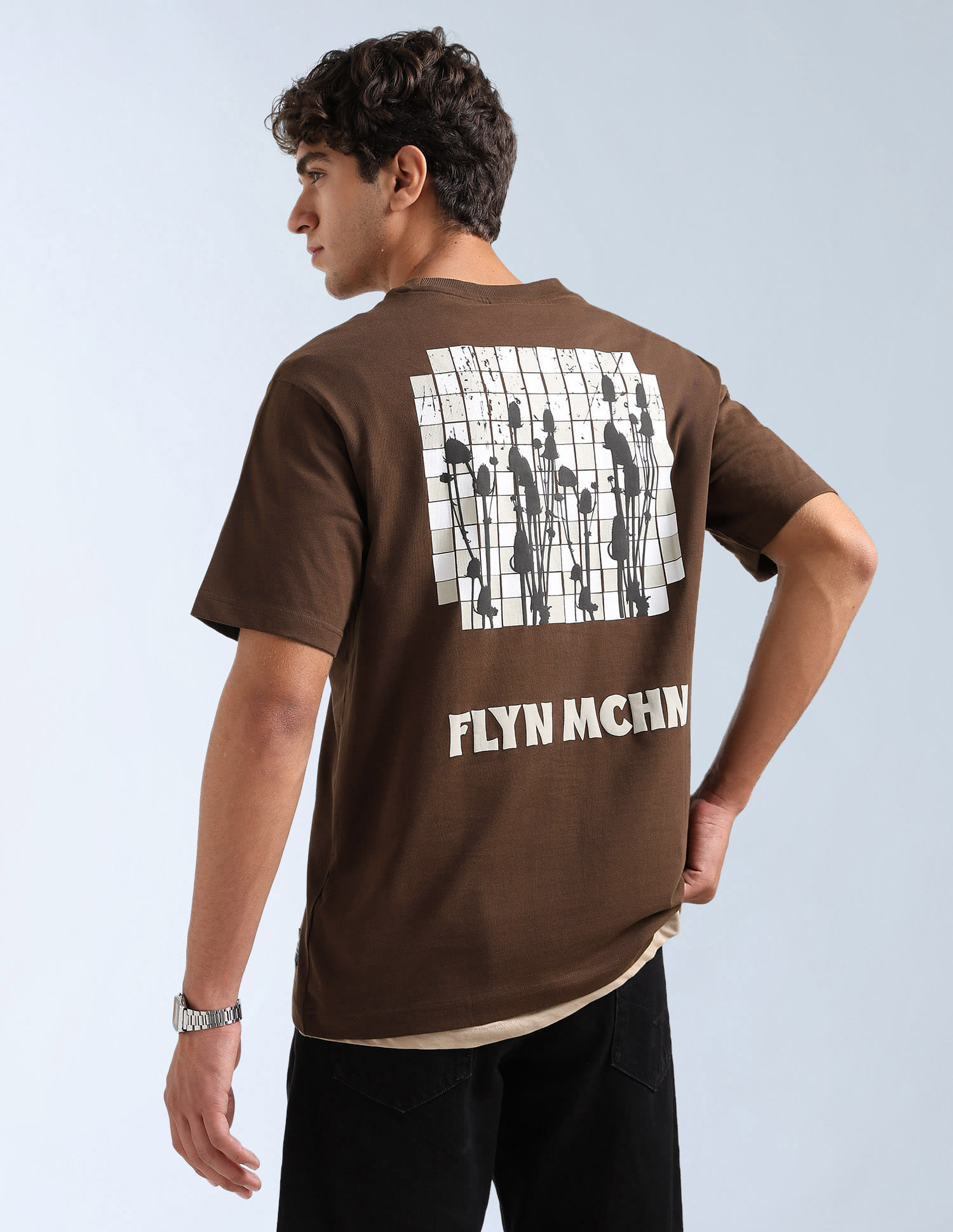 Flying Machine Men Casual T Shirt Brown