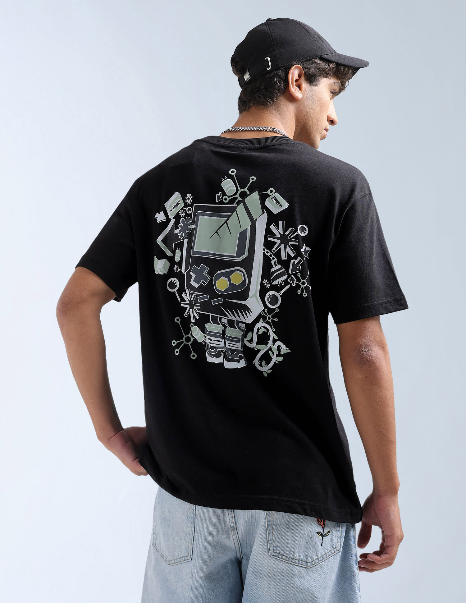 Flying Machine Men Casual Tshirts Crew Black