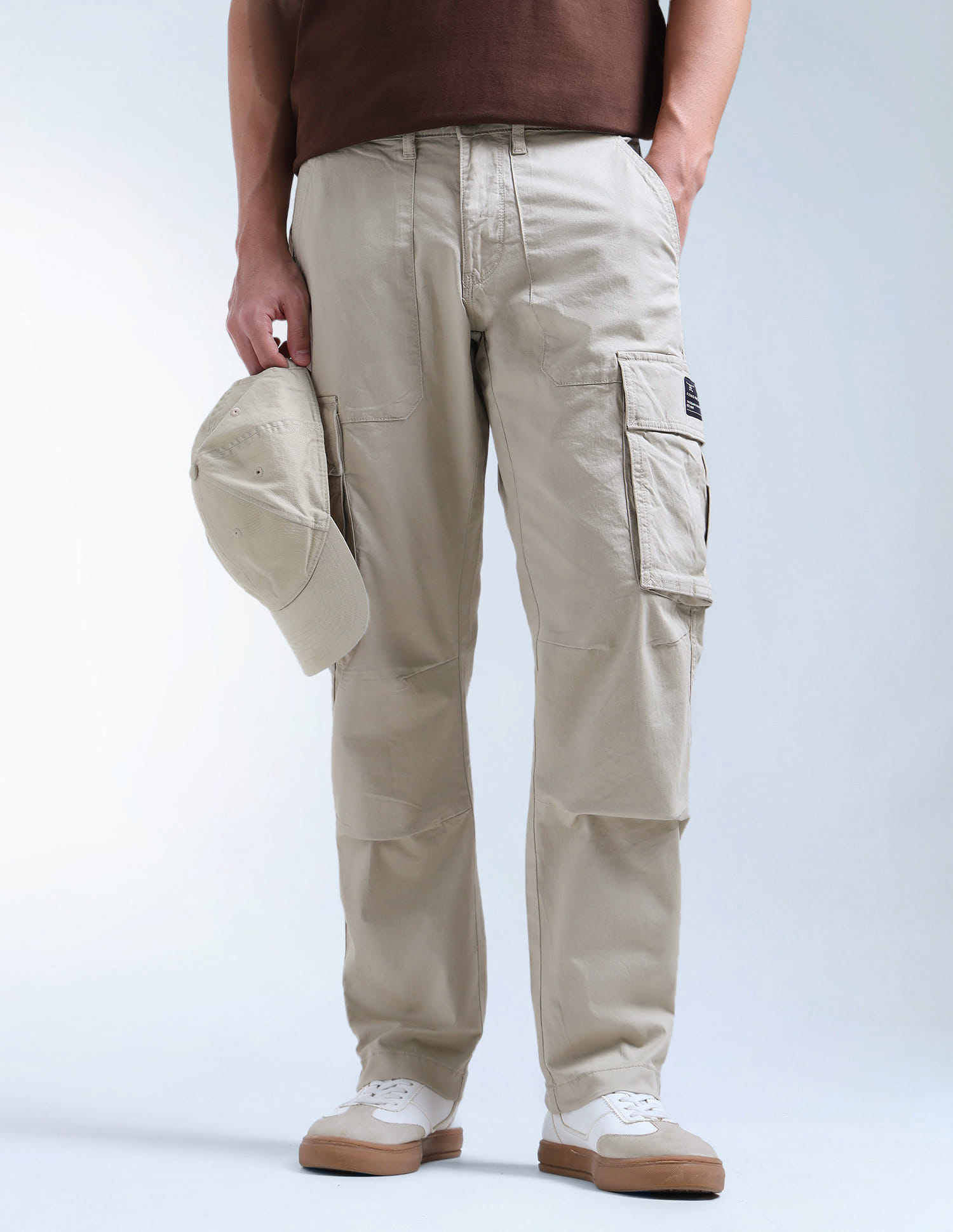 Flying Machine Men Casual Cargo Stone