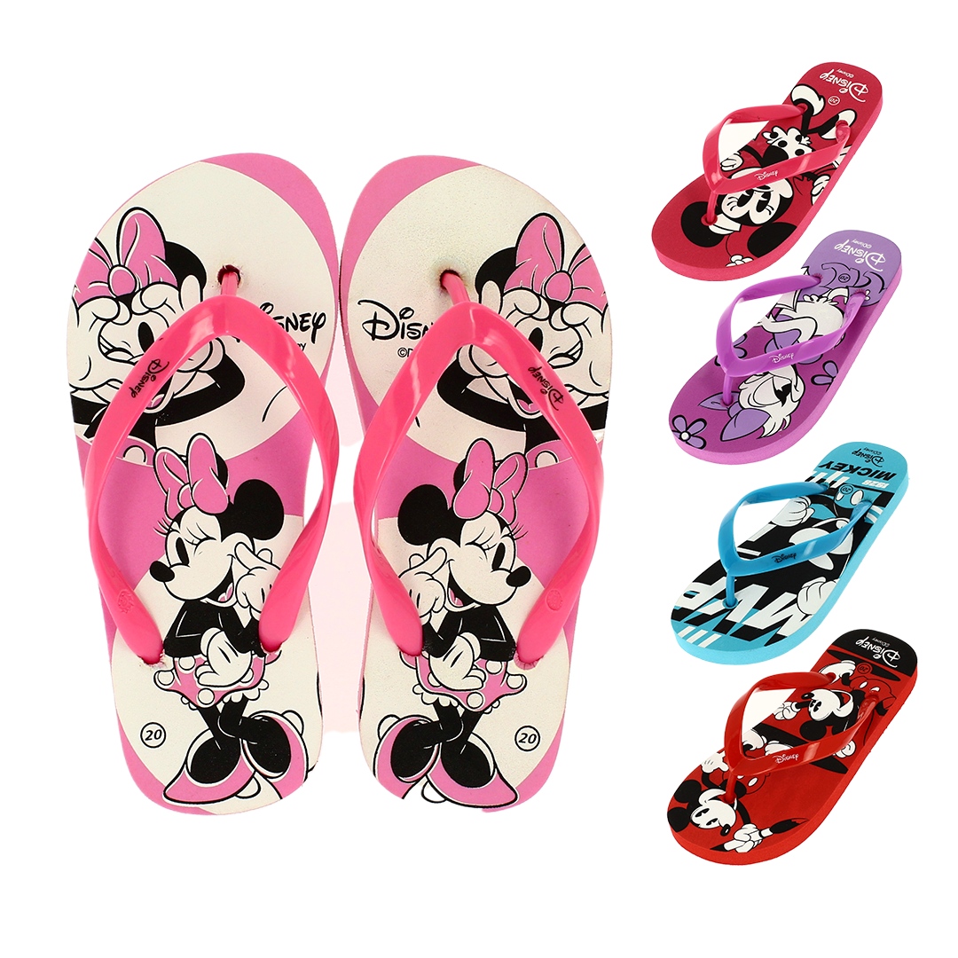 Disney Unisex Casual Flats Slippers Red, Blue, Pink, L. Pink, Purple