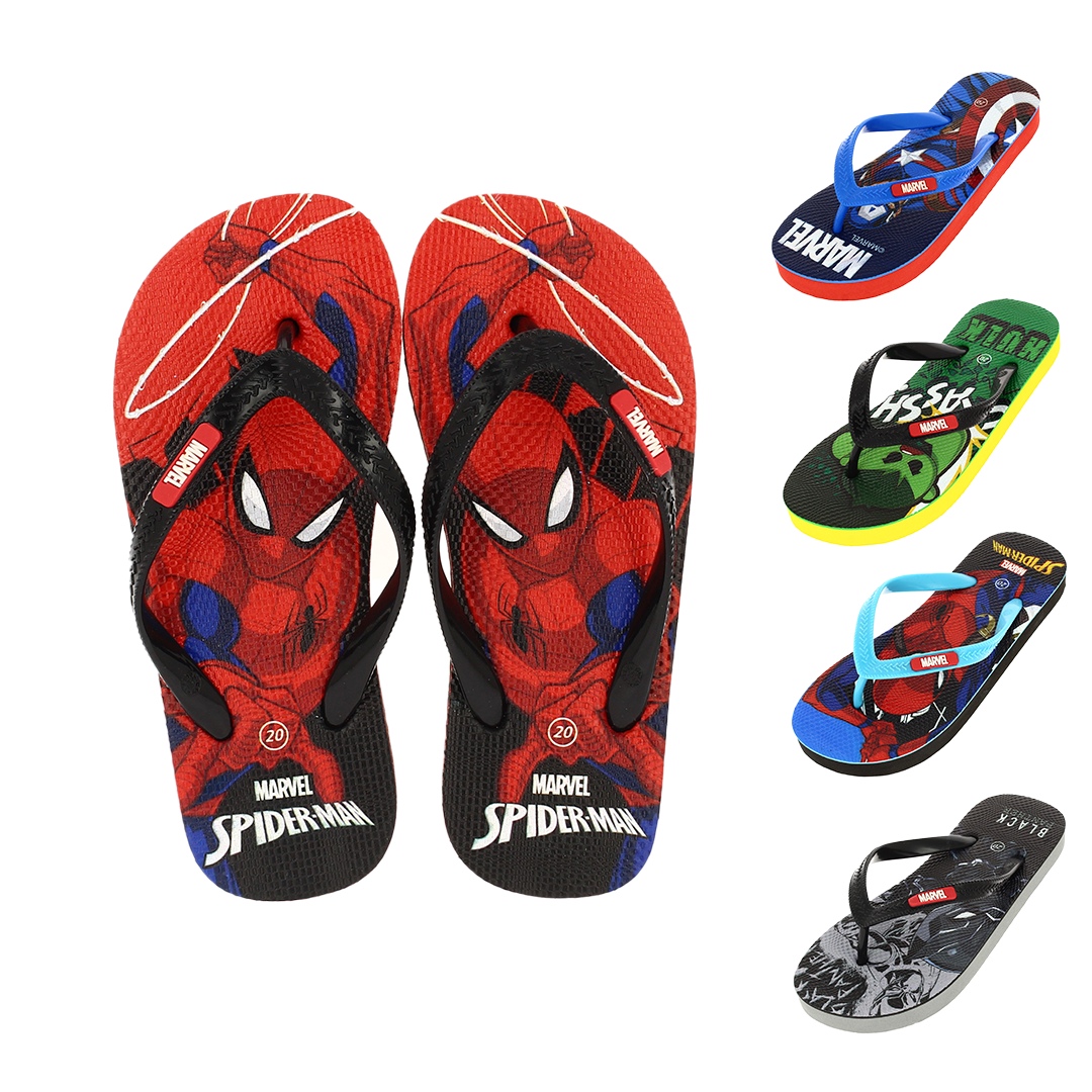 Marvel Boys Casual Flats Slippers Red, Green, Blue, D. Blue, Ash