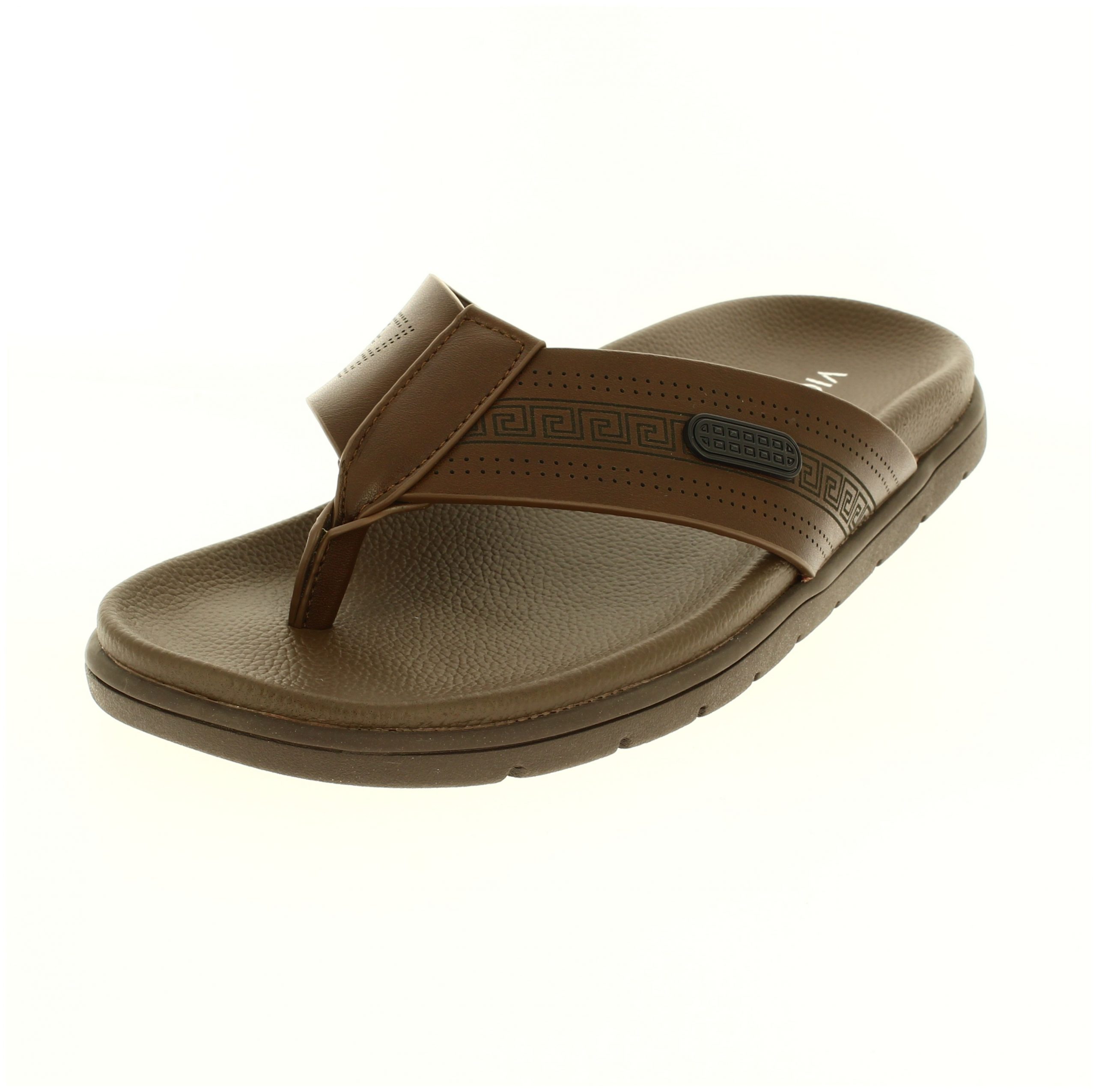 VICTORY Men Casual Two strap Slipper - Dark Brown