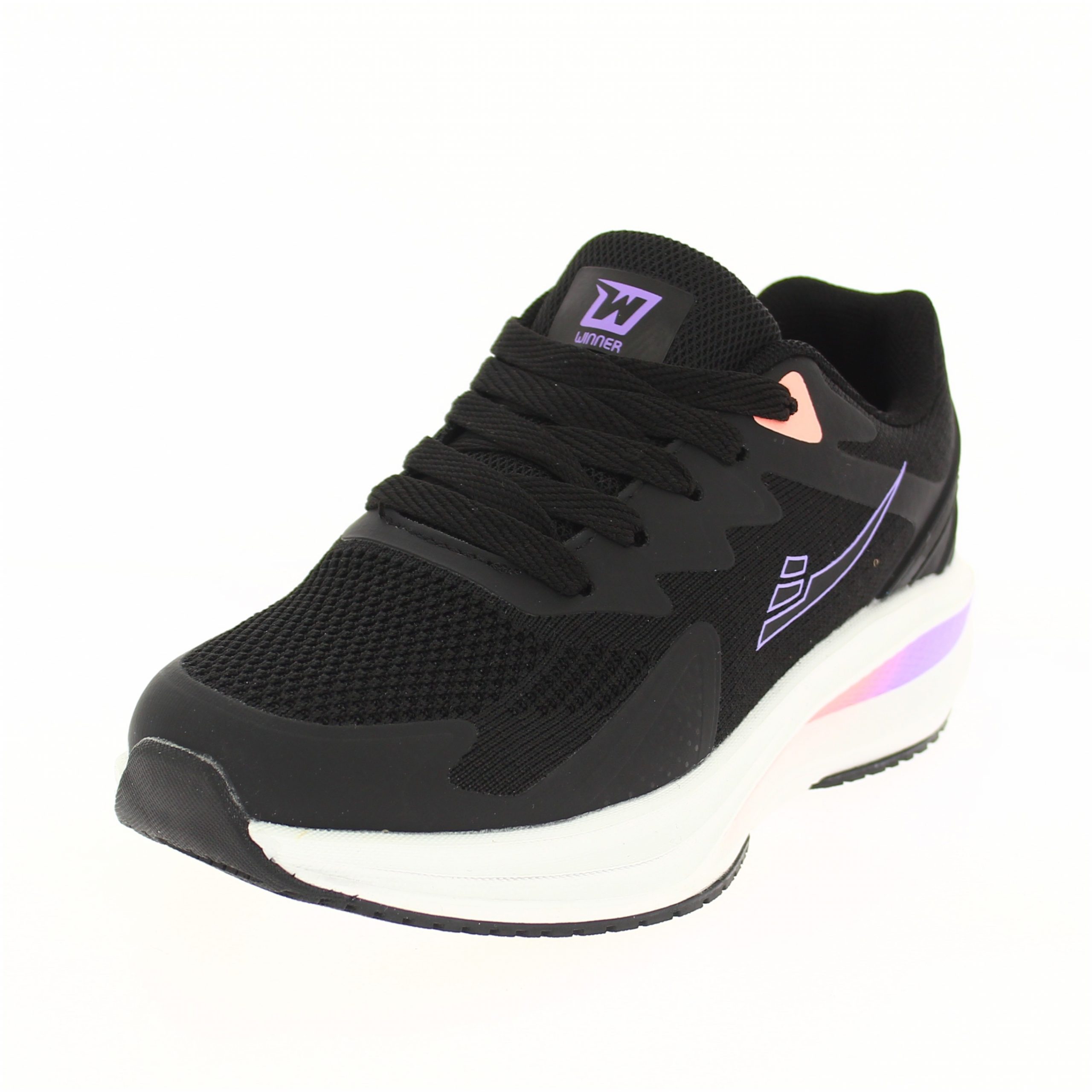 Winner Women Running Lacing Shoes Black