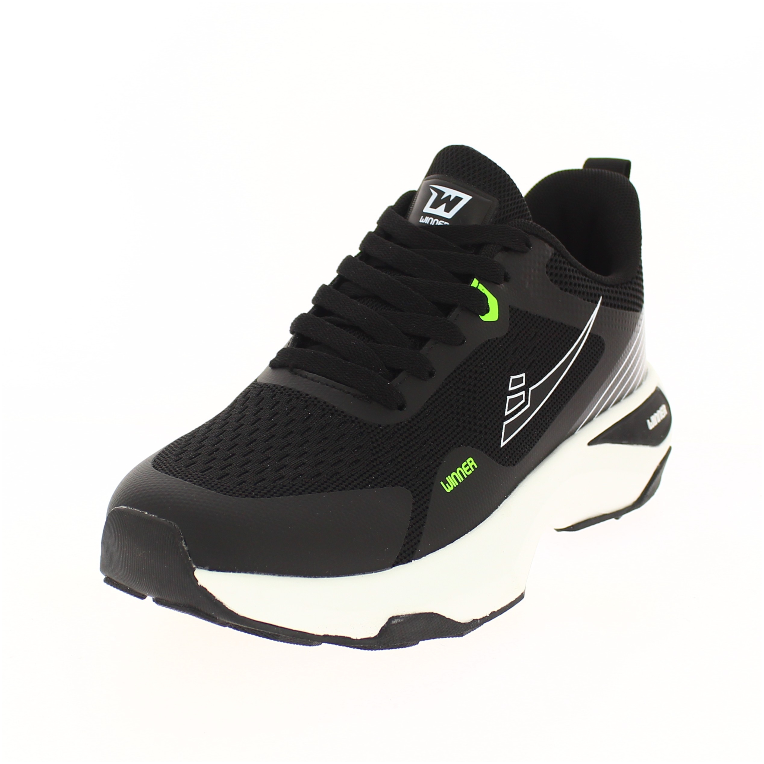 WINNER Men Running Lacing Shoe Black