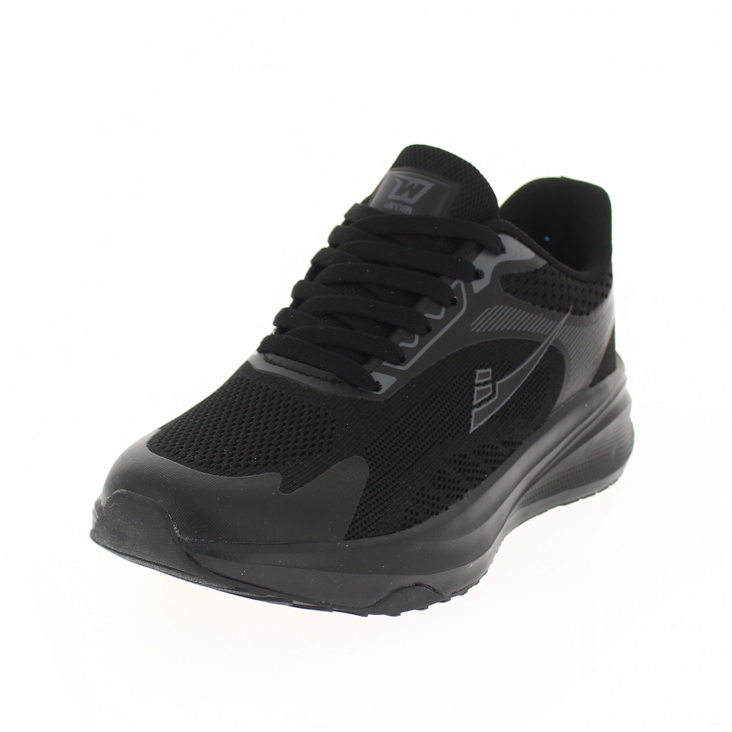 WINNER Men Running Lacing Shoe Black