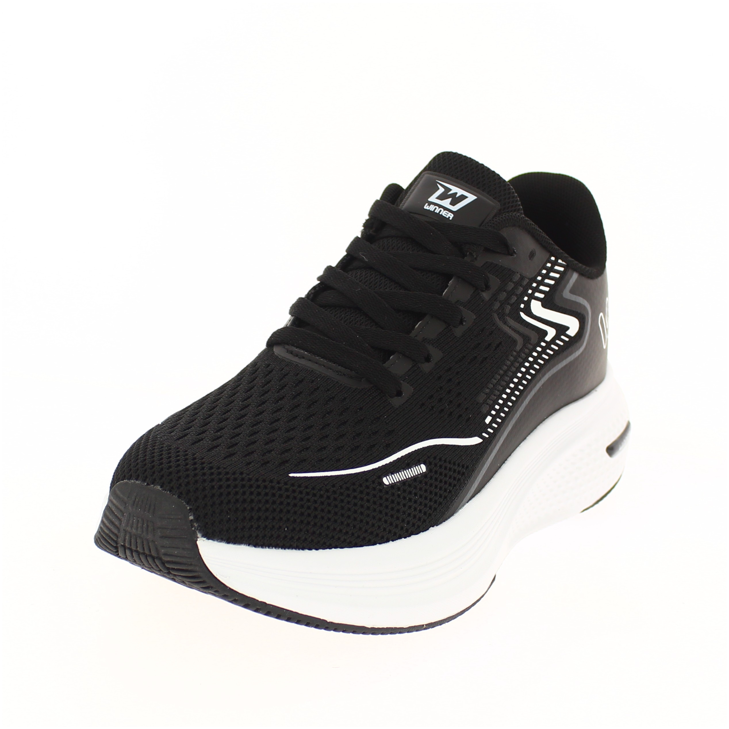 WINNER Men Running Lacing Shoe Black