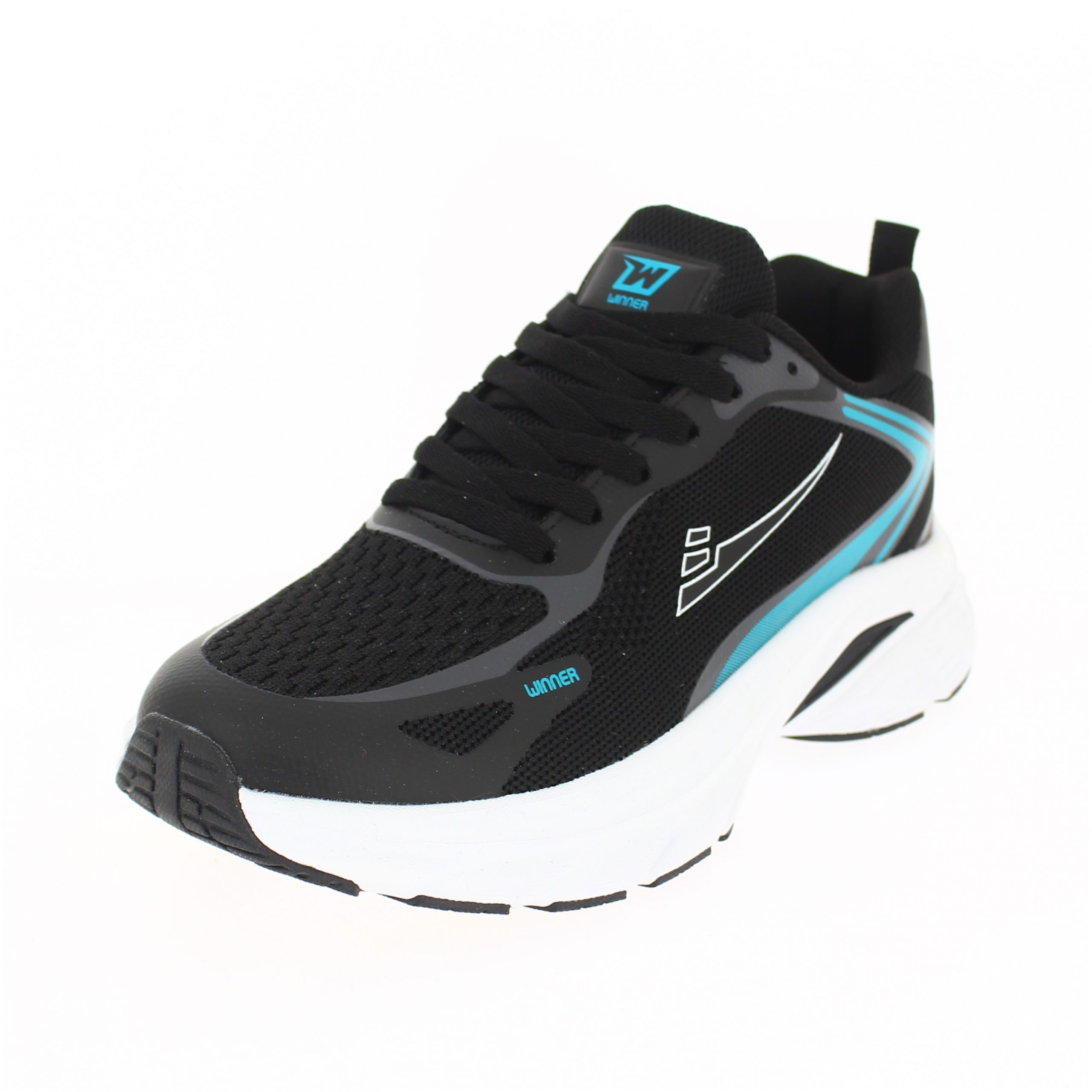 WINNER Men Running Lacing Shoe Black
