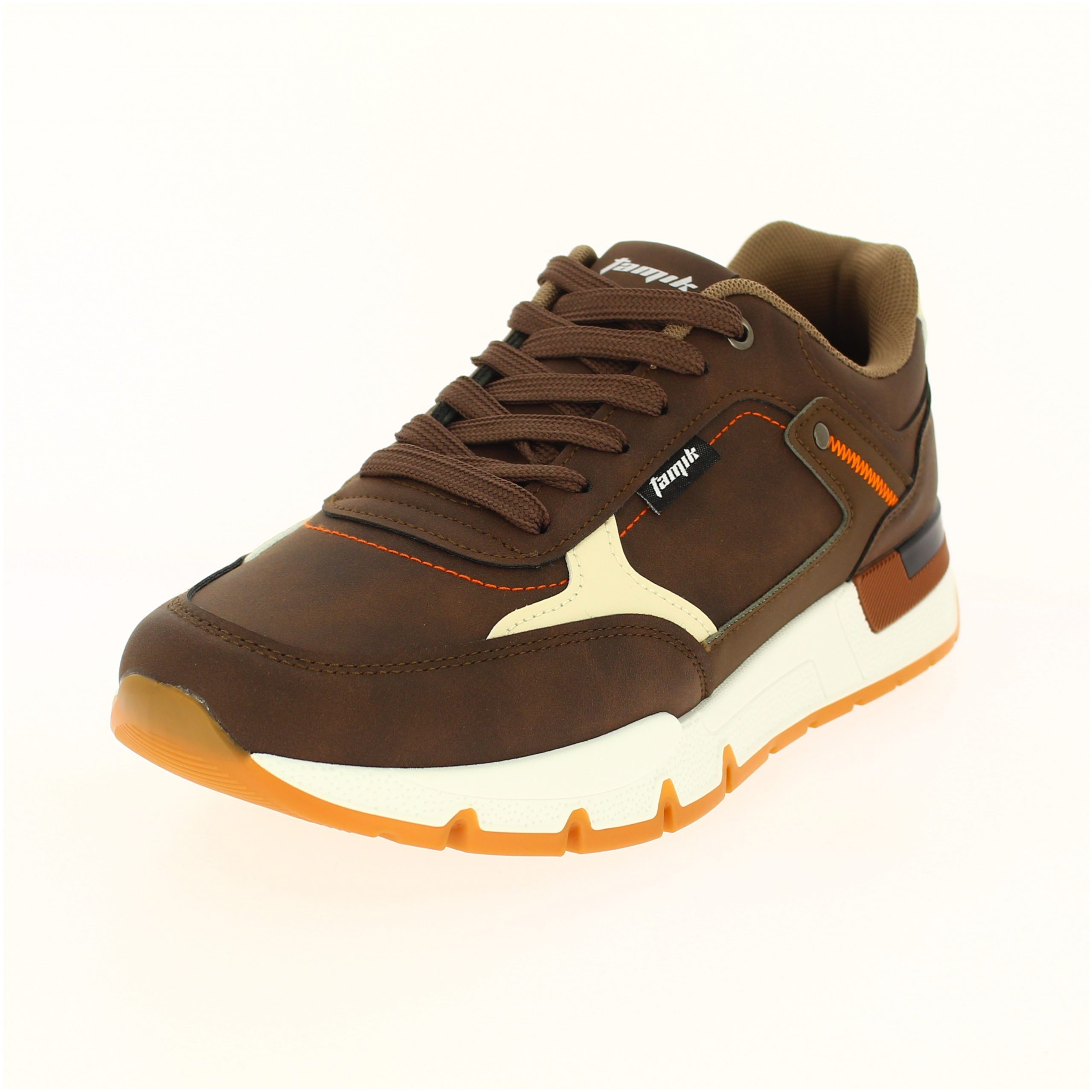 TAMIK Mens Casual Lacing Shoe Brown