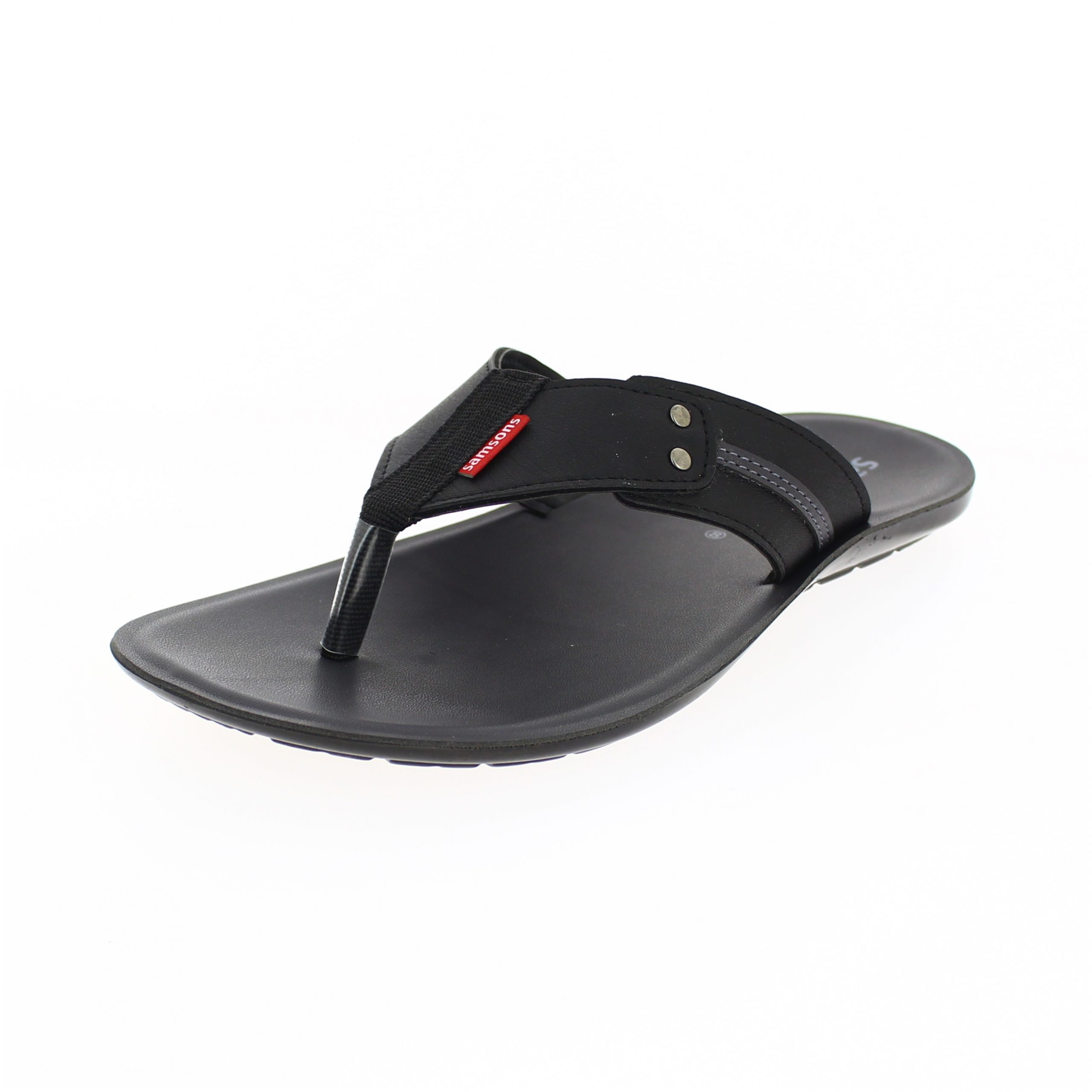 Samsons Men Casual V-Strap Slippers Black